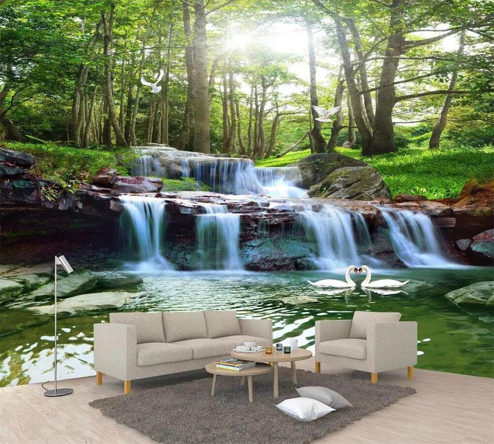 1000x900 beibehang Customized large murals 3D wallpaper flowing water wealth landscape painting waterfall living room mural 3D wallpaper. Wallpaper