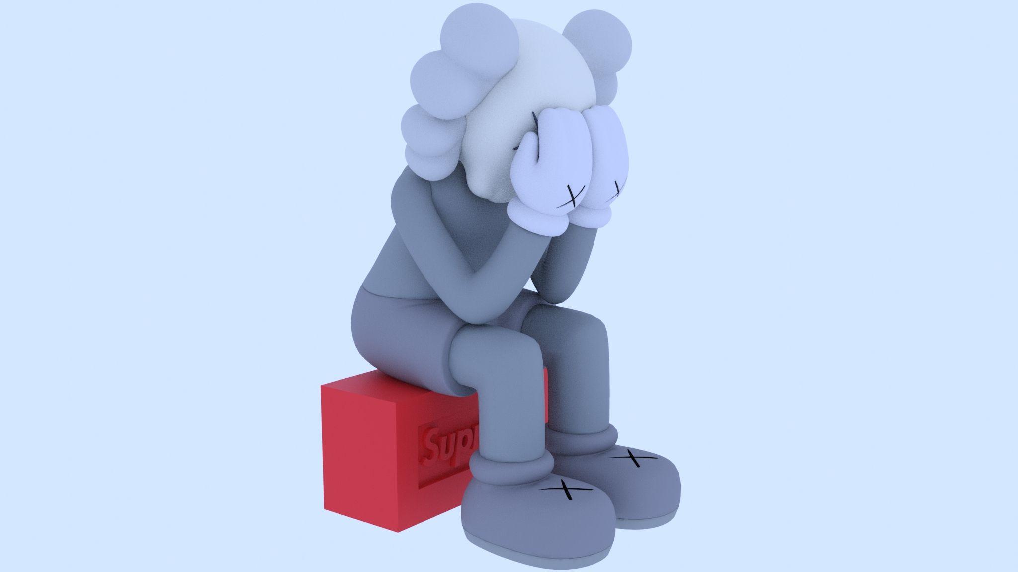 2048x1152 Download STL file kaws x supreme 2.0 • 3D print object ・ Cults