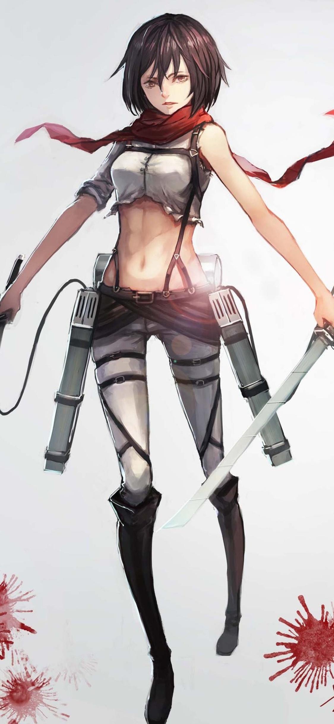 1125x2436 Mikasa Ackerman 4k iPhone XS, iPhone iPhone X HD 4k Wallpaper, Image, Background, Photo and Picture