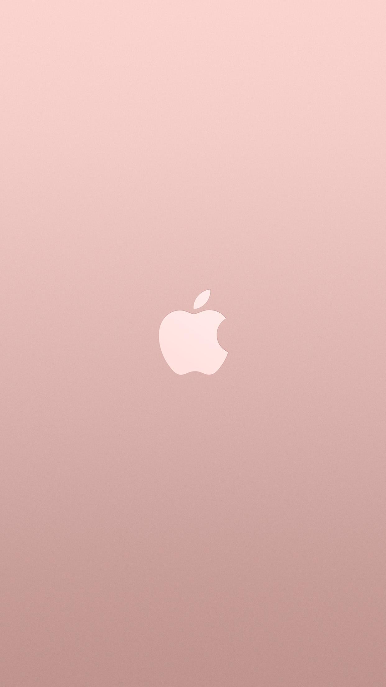 1242x2208 Logo Apple Pink Rose Gold White Minimal Illustration Art Wallpaper