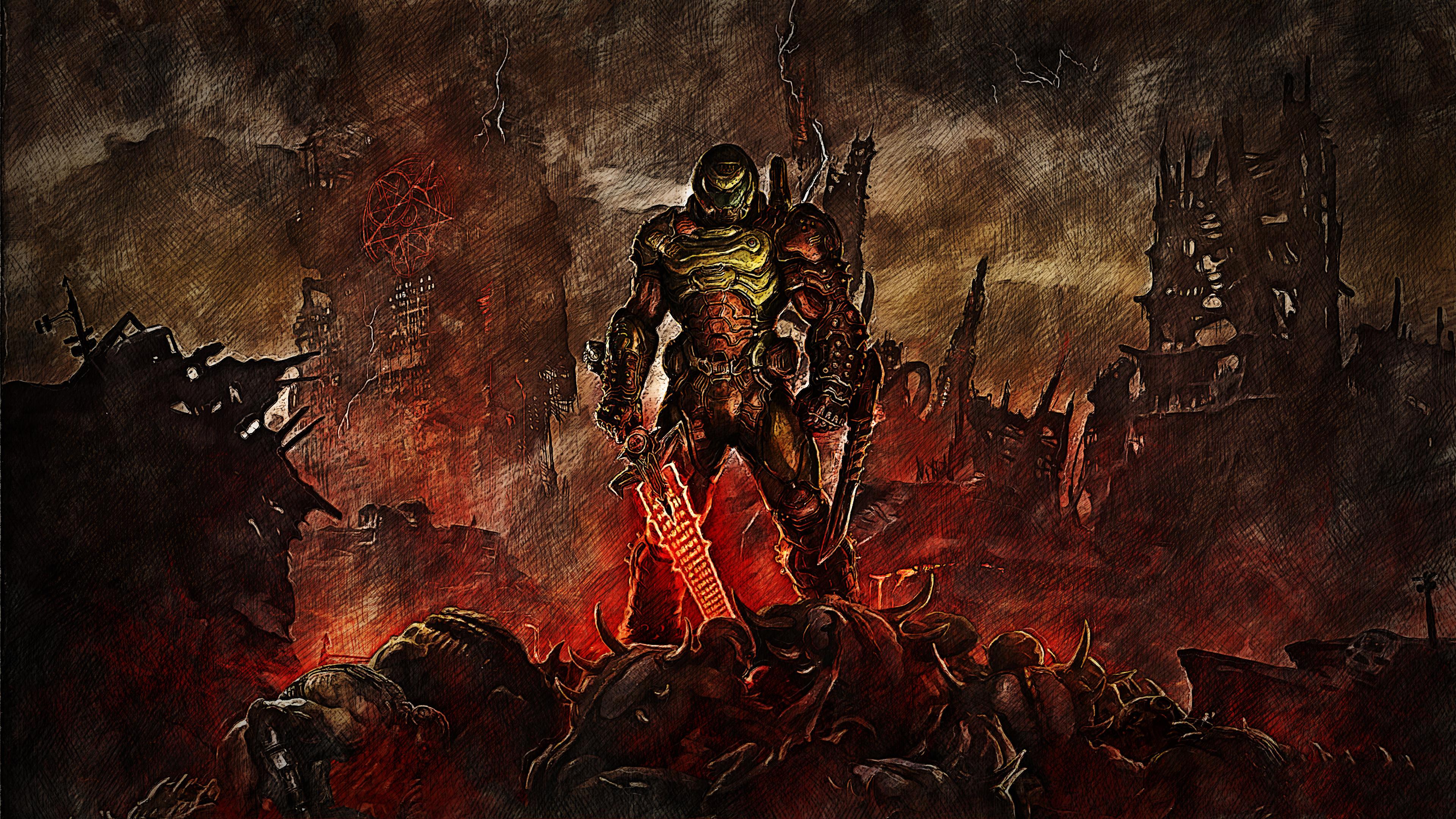 Doom Slayer 4k Wallpapers Top Free Doom Slayer 4k Backgrounds