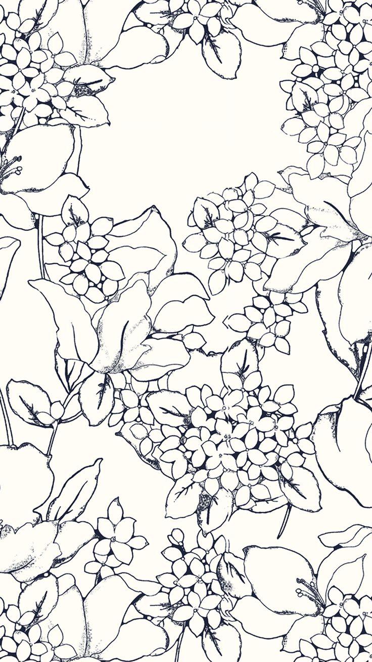 736x1308 iPhone Wallpaper : Blue and white floral pattern design ideas