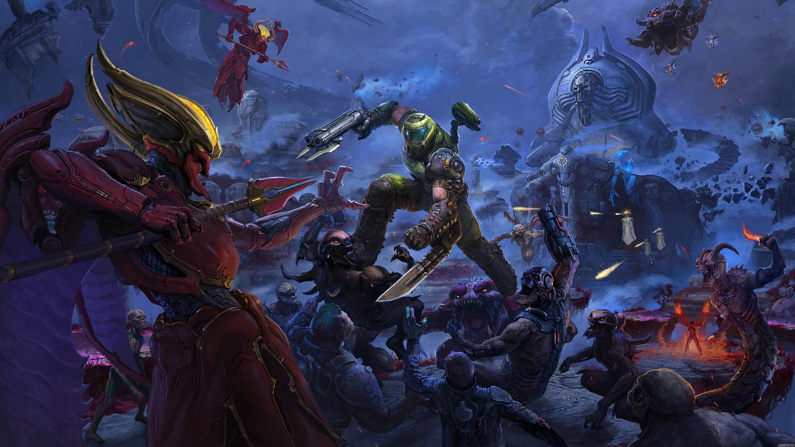 2560x1440 Doom Eternal: The Ancient Gods Wallpaper 4K, Doom Slayer, PlayStation Xbox One, PC Games, Games