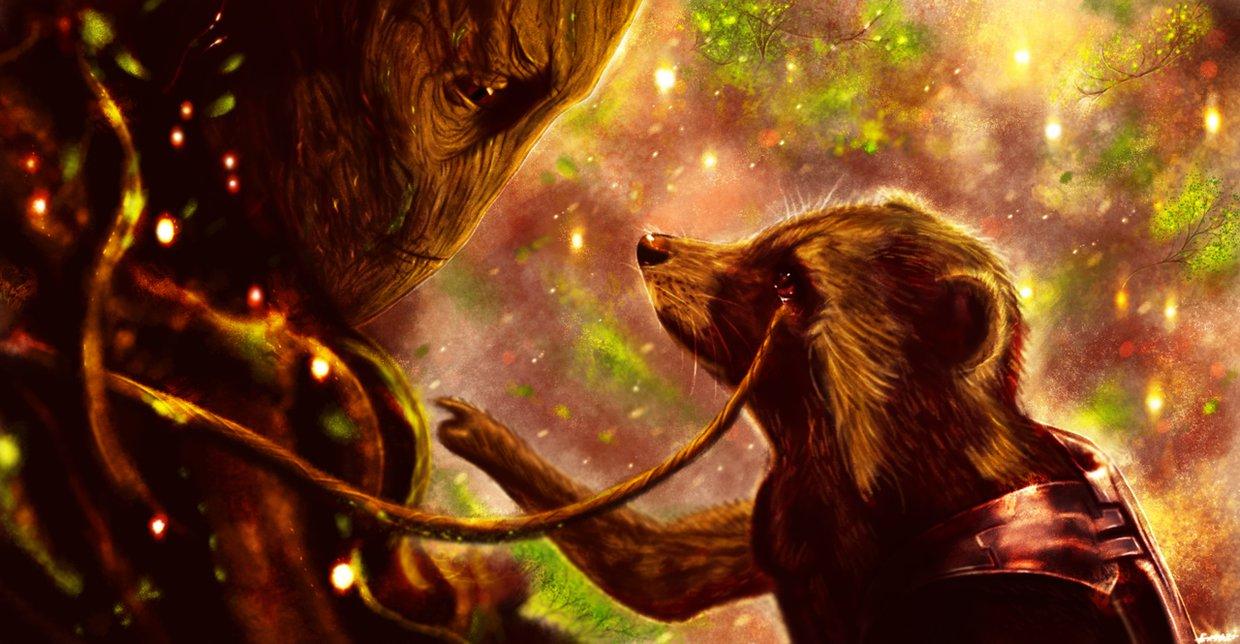 1240x644 This awesome We are Groot into a dual monitor wallpaper (preferably 3840x1080): WallpaperRequests