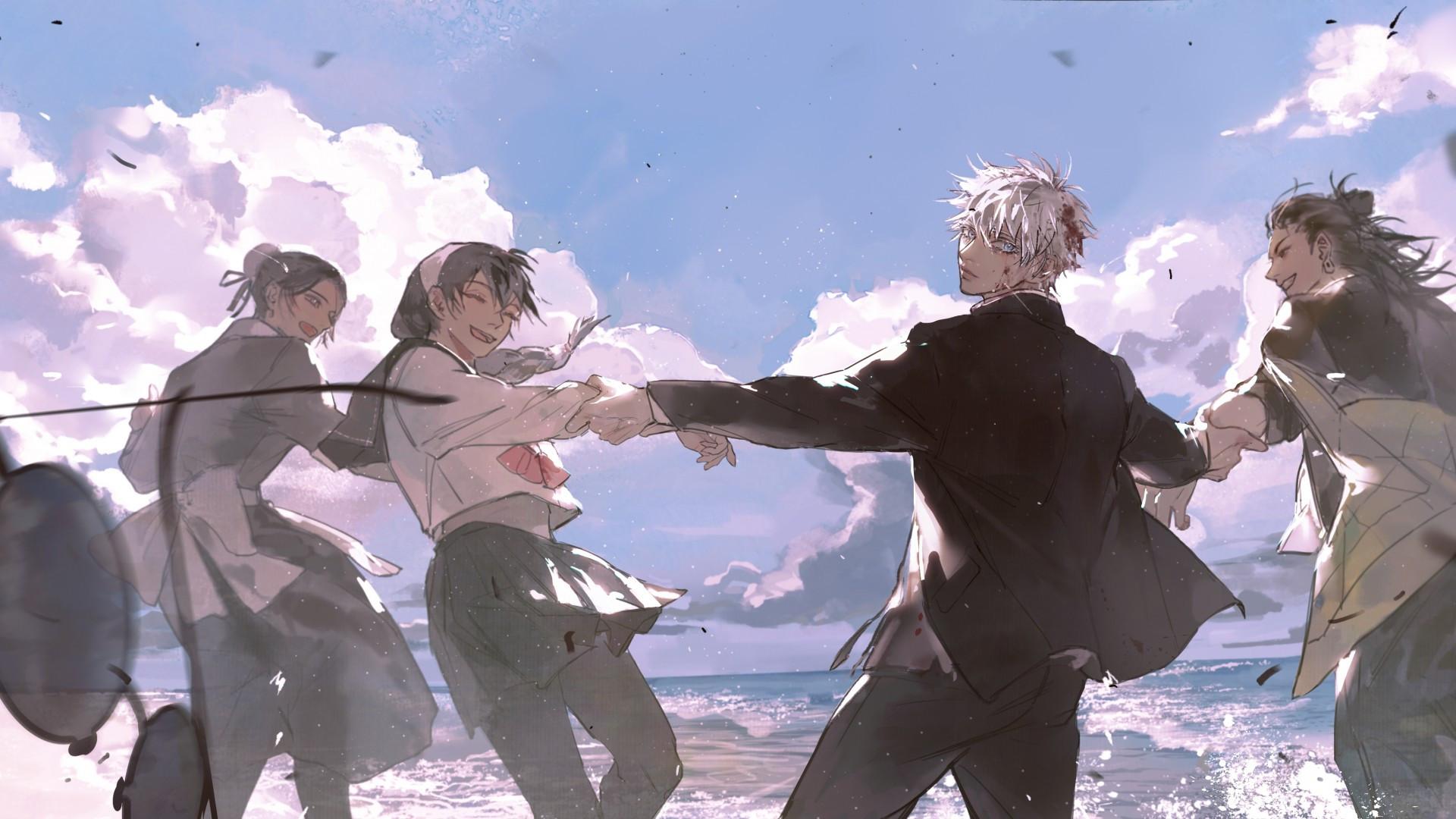 1920x1080 Download 1920x1080 Satoru Gojou, Getou Suguru, Amanai Riko, Jujutsu Kaisen, Kuroi Misato Wallpaper for Widescreen