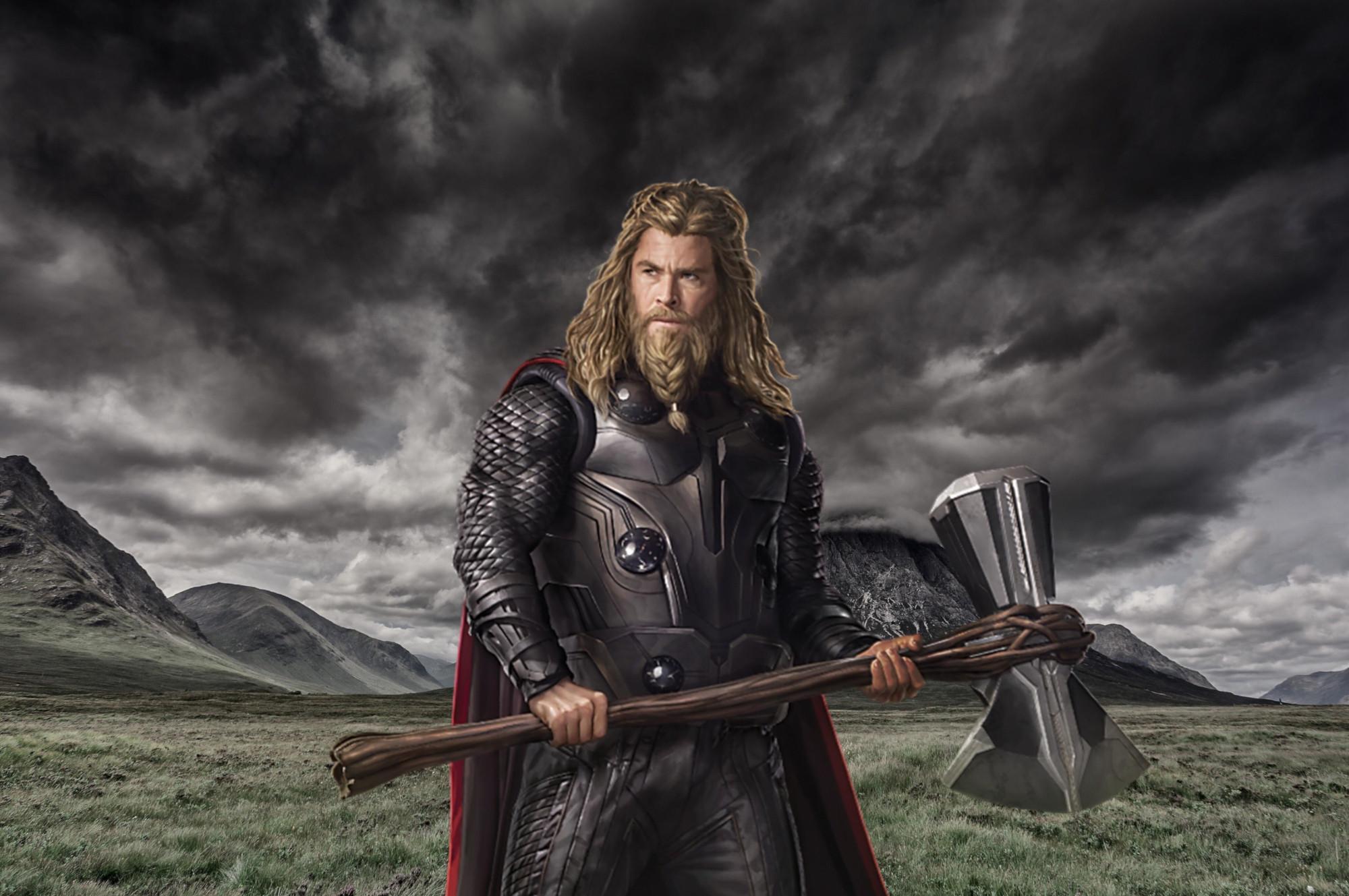 2000x1329 Chris Hemsworth As Thor In Endgame 2560x1080 Resolution Wallpaper, HD Movies 4K Wallpaper, Image, Photo and Background