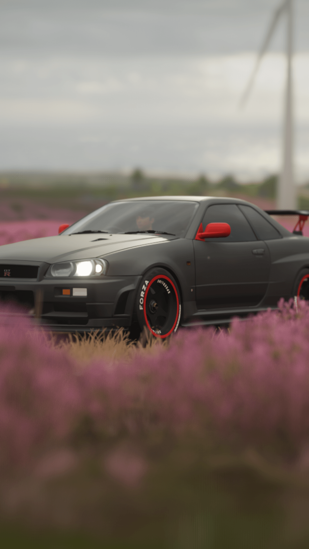 1080x1920 Download 1080x1920 Forza Horizon Nissan Gtr R Racing Cars, Purple Flowers Wallpaper for iPhone iPhone 7 Plus, iPhone 6+, Sony Xperia Z, HTC One