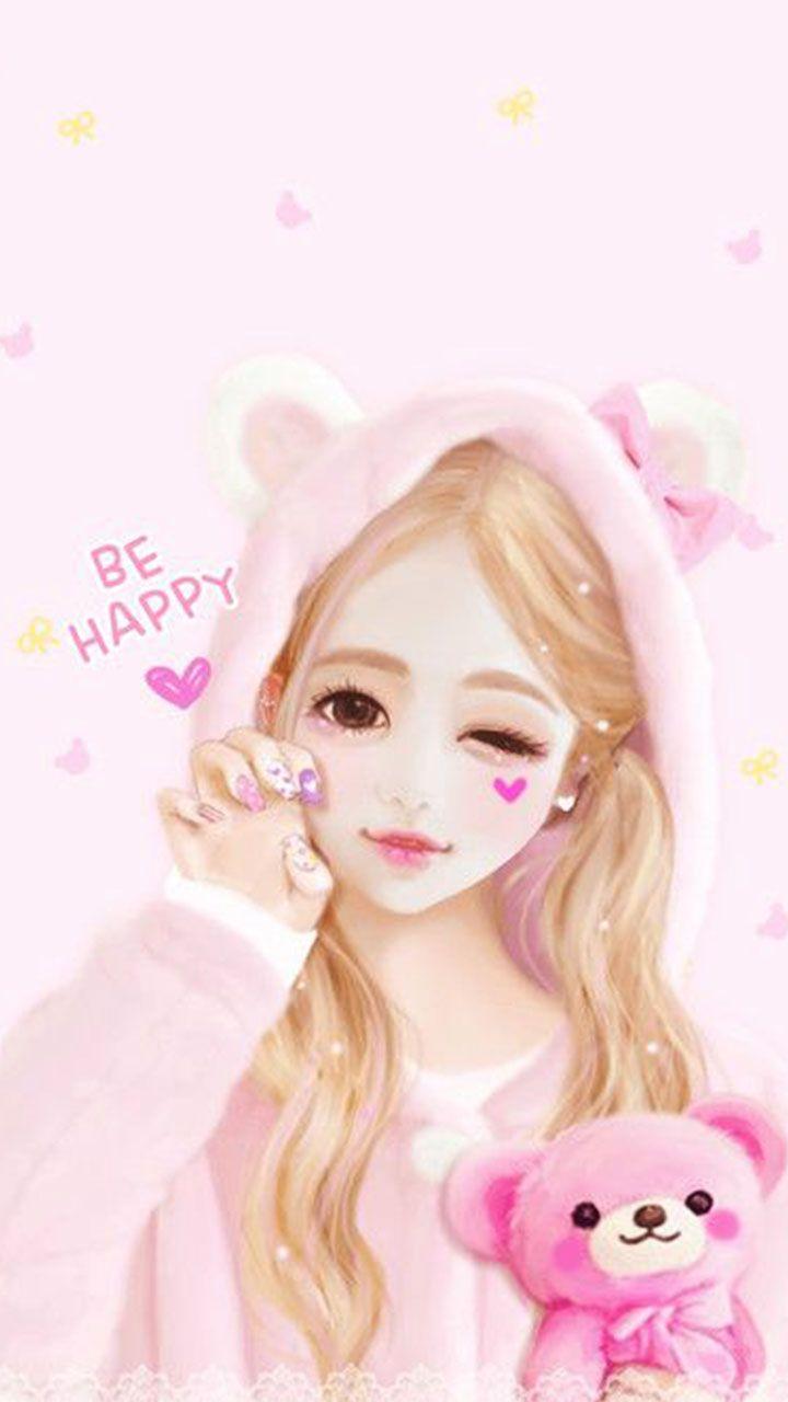 720x1280 Cute Pink Girl Phone Wallpaper