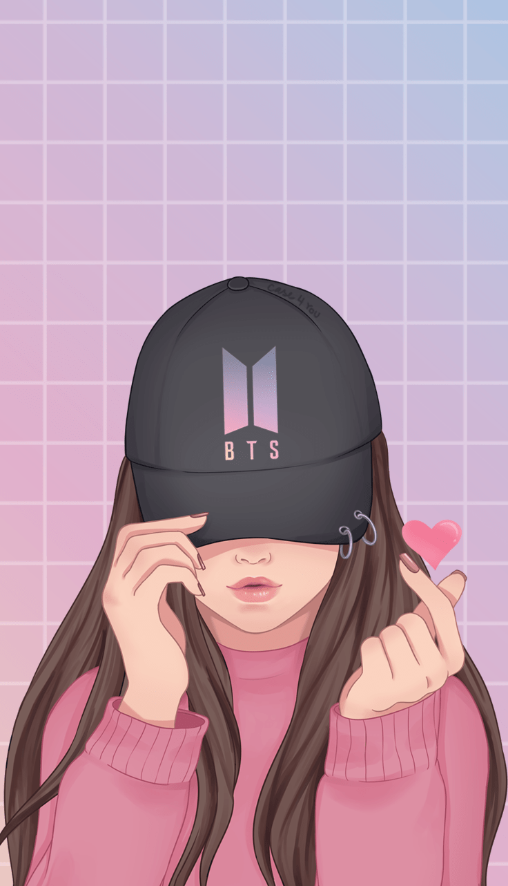 736x1282 Wallpaper BTS Love #jungkook #pink #sweater. Girl cartoon, Cute girl wallpaper, Cute love wallpaper