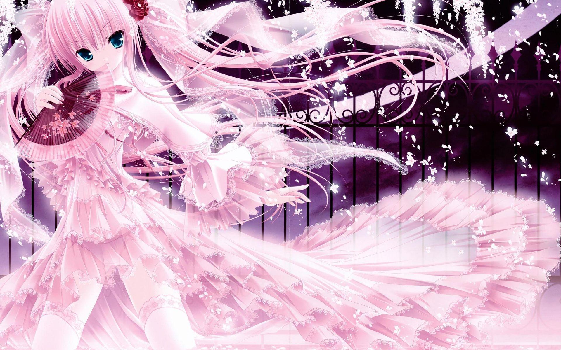 1920x1200 Pink Anime Wallpaper