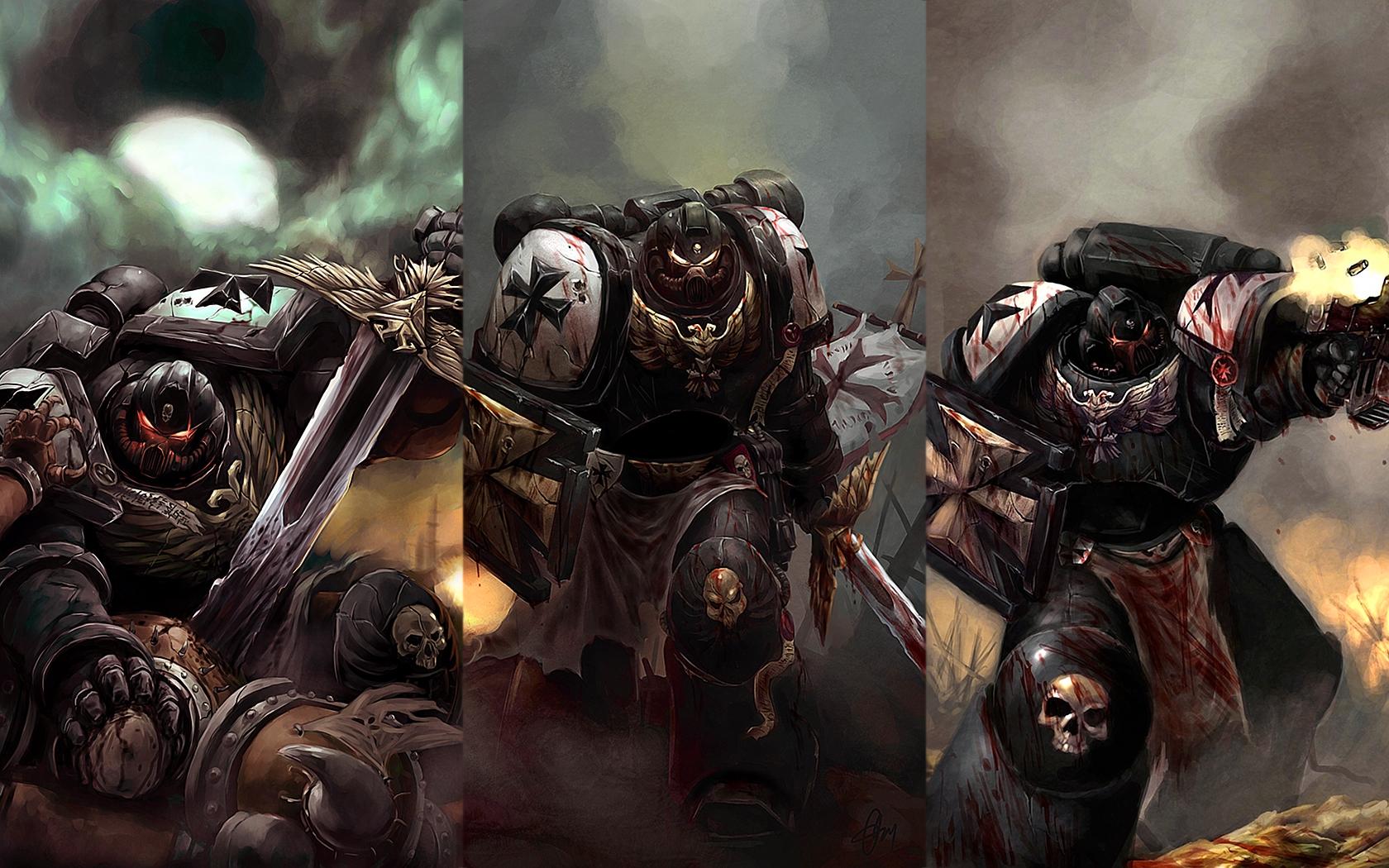 1680x1050 black warhammer 40k space marine templars 1680x1050 wallpaper