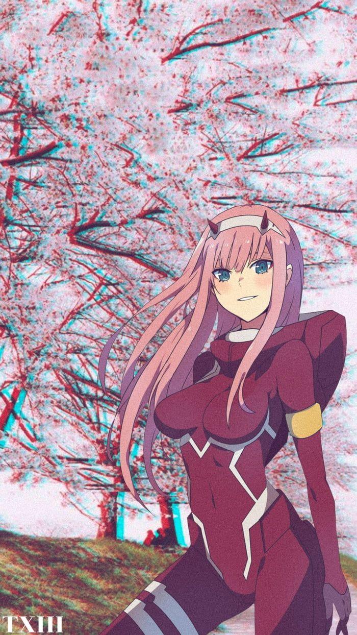 700x1244 Stylistic Real Photo Glitch Two from Darling in the Franxx. Anime wallpaper, Darling in the franxx, Cute anime wallpaper