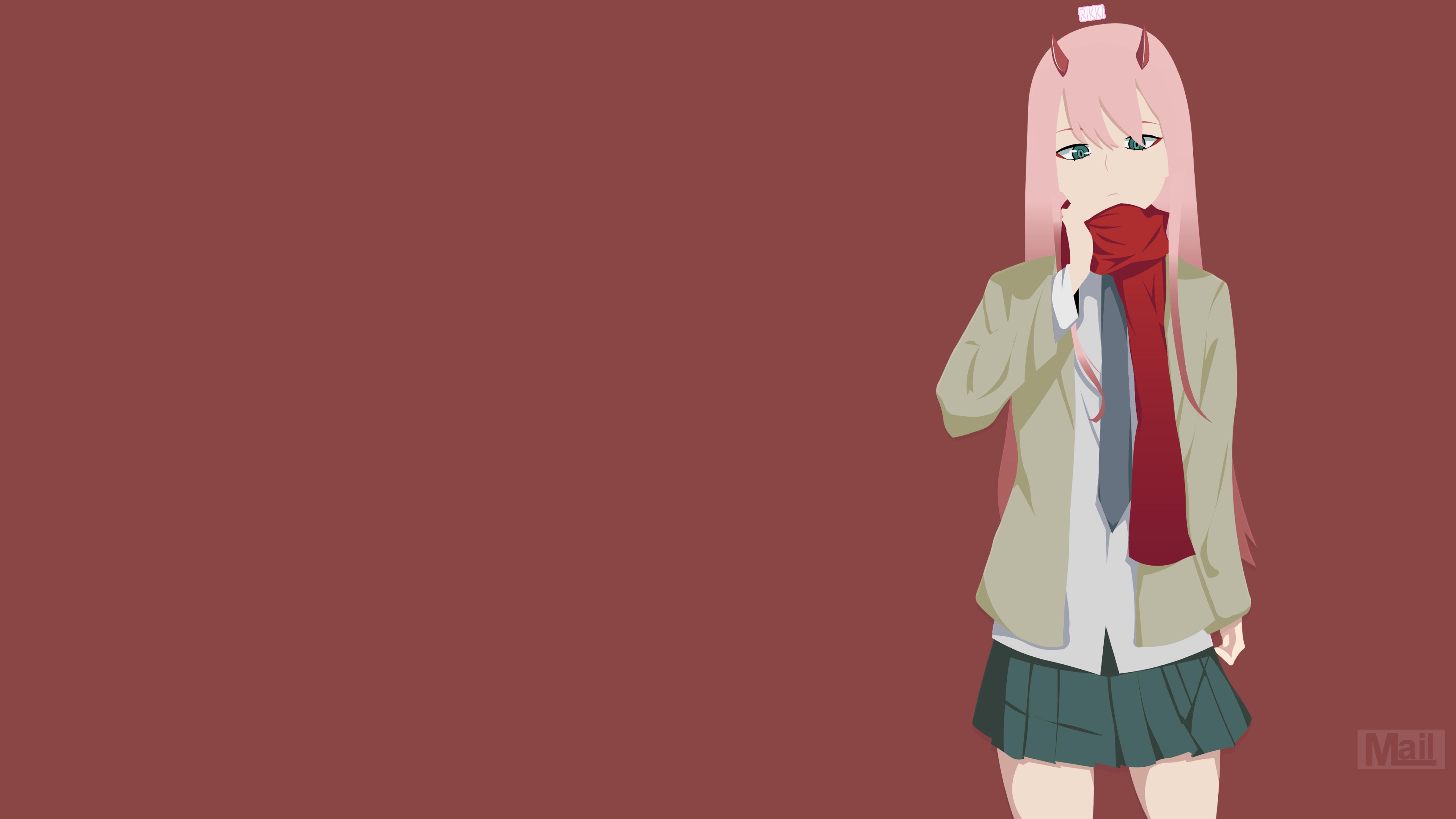 5120x2880 Zero Two Minimalist 5K Wallpaper, HD Anime 4K Wallpaper, Image, Photo and Background