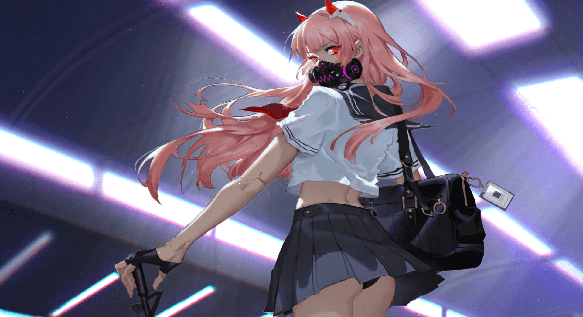 1920x1045 Zero Two Cyberpunk Metro Darling in the Franxx live wallpaper [DOWNLOAD FREE]