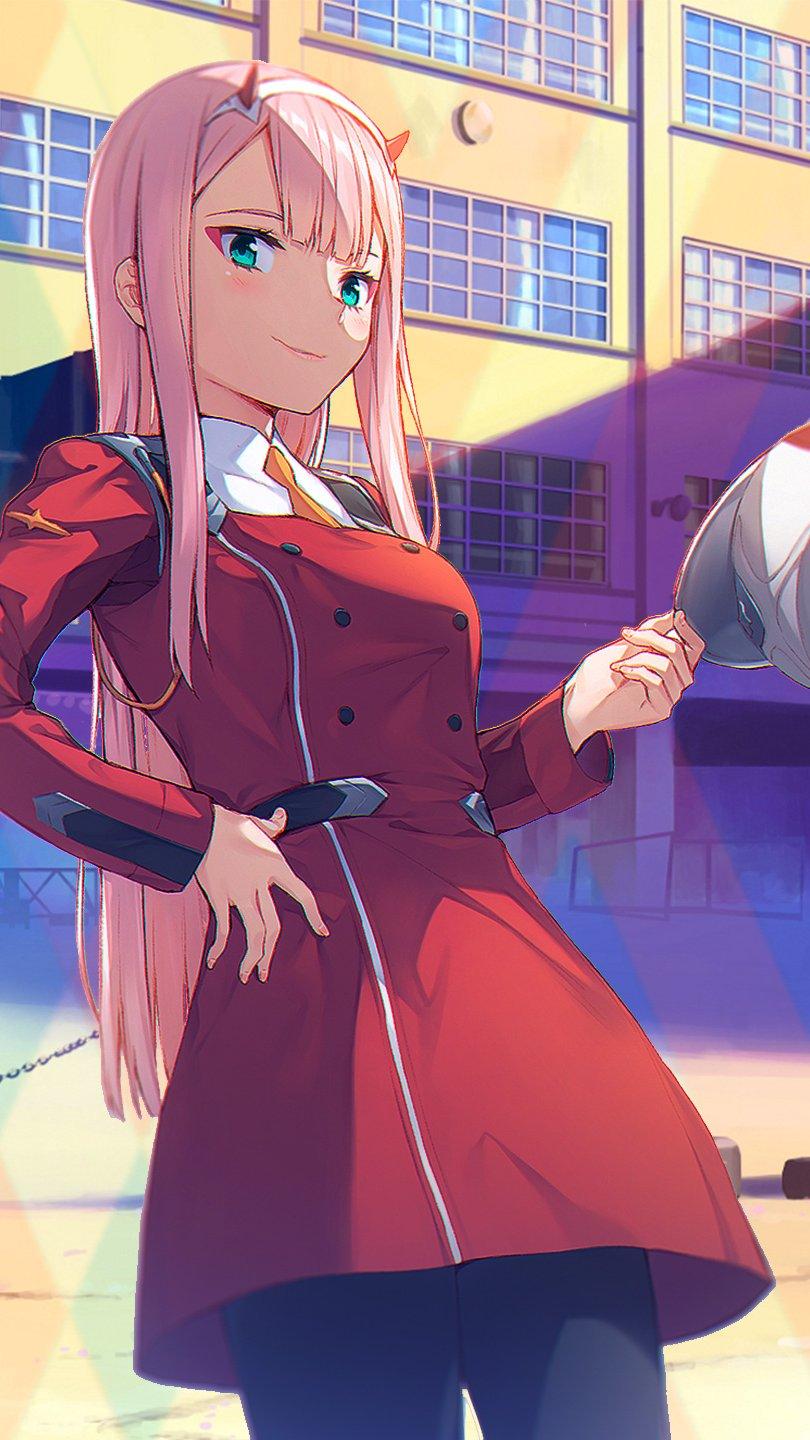 810x1440 Zero Two from Darling in the Franxx Anime Wallpaper 2k Quad HD