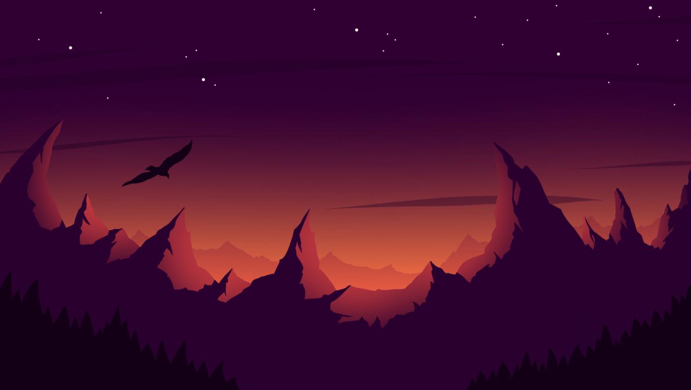 1360x768 Eagle Mountain Sunset Minimalist Desktop Laptop HD Wallpaper, HD Minimalist 4K Wallpaper, Image, Photo and Background