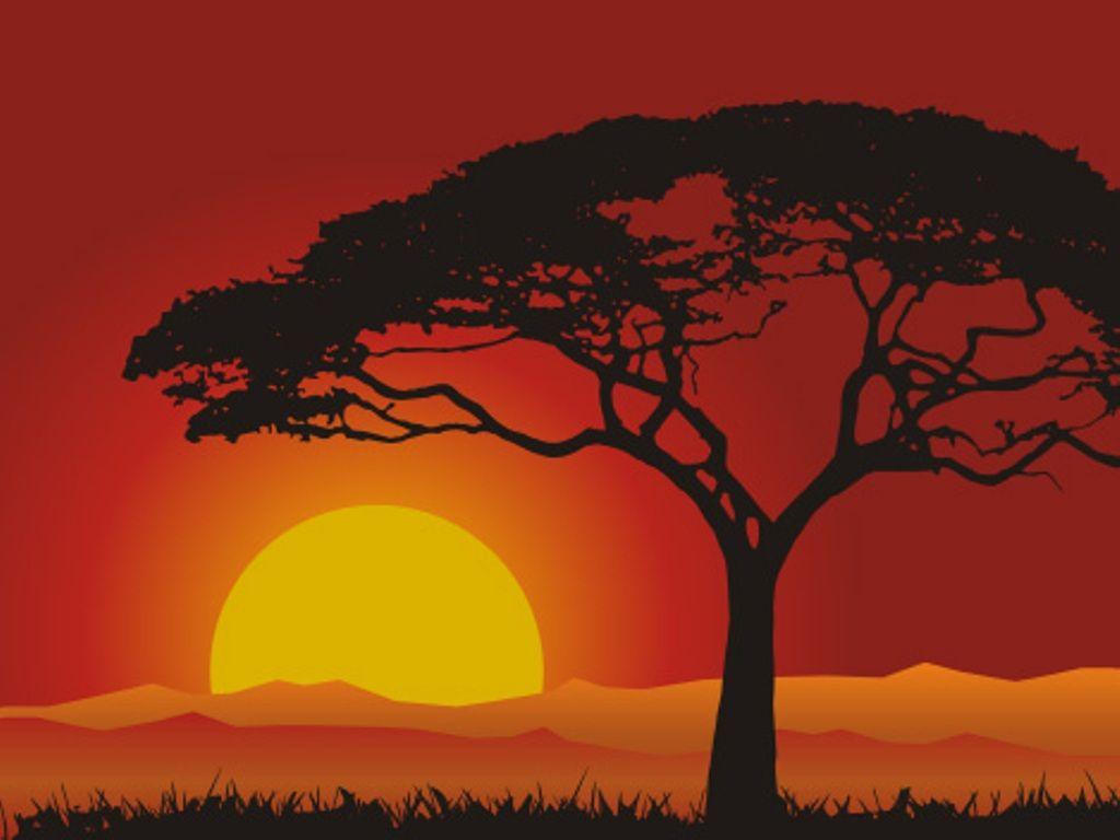 1024x768 CalaiaJackson: Lion King Landscape. Silhouette painting, Sunset painting, King painting