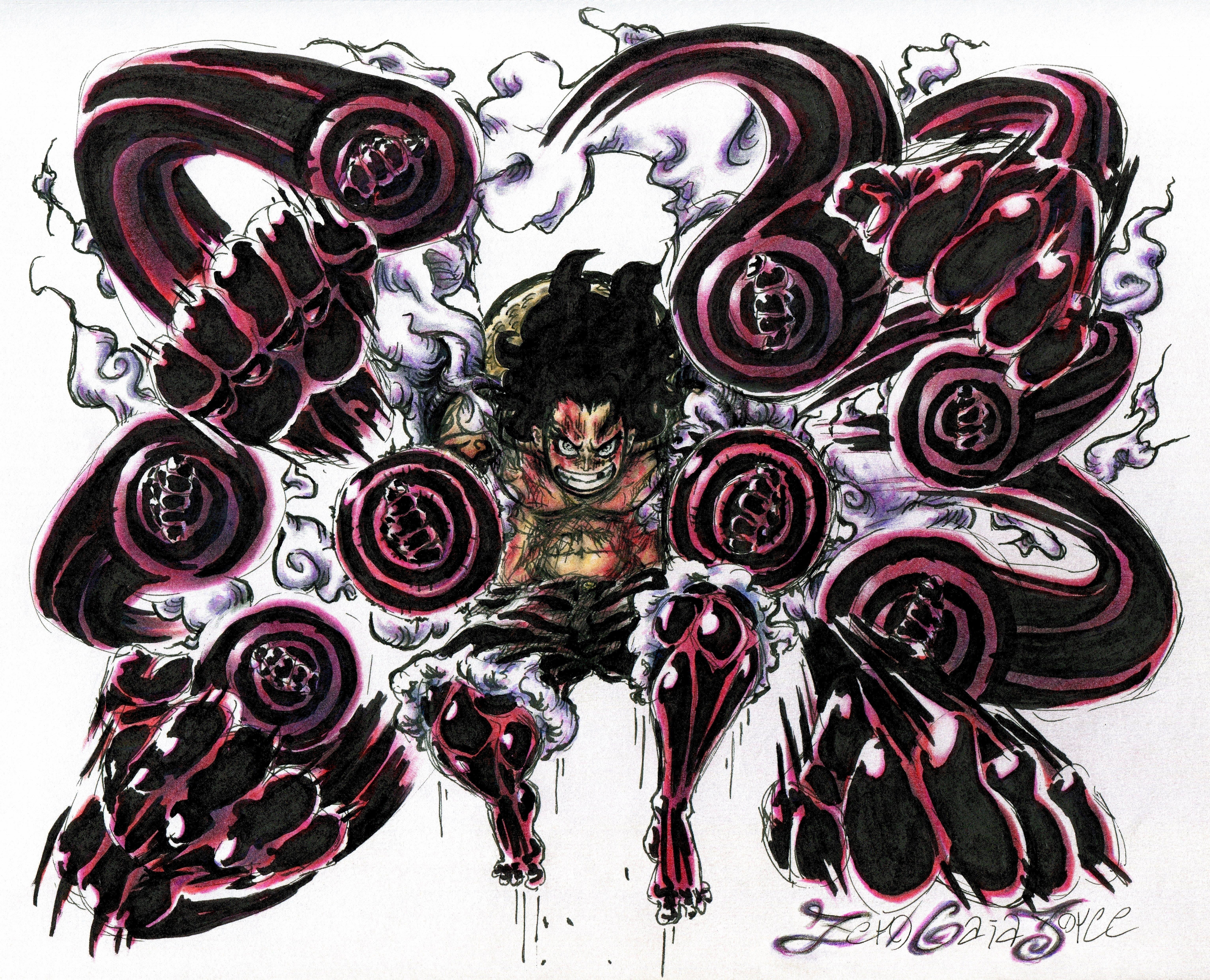 6133x4968 One Piece Wallpaper Luffy Gear 4
