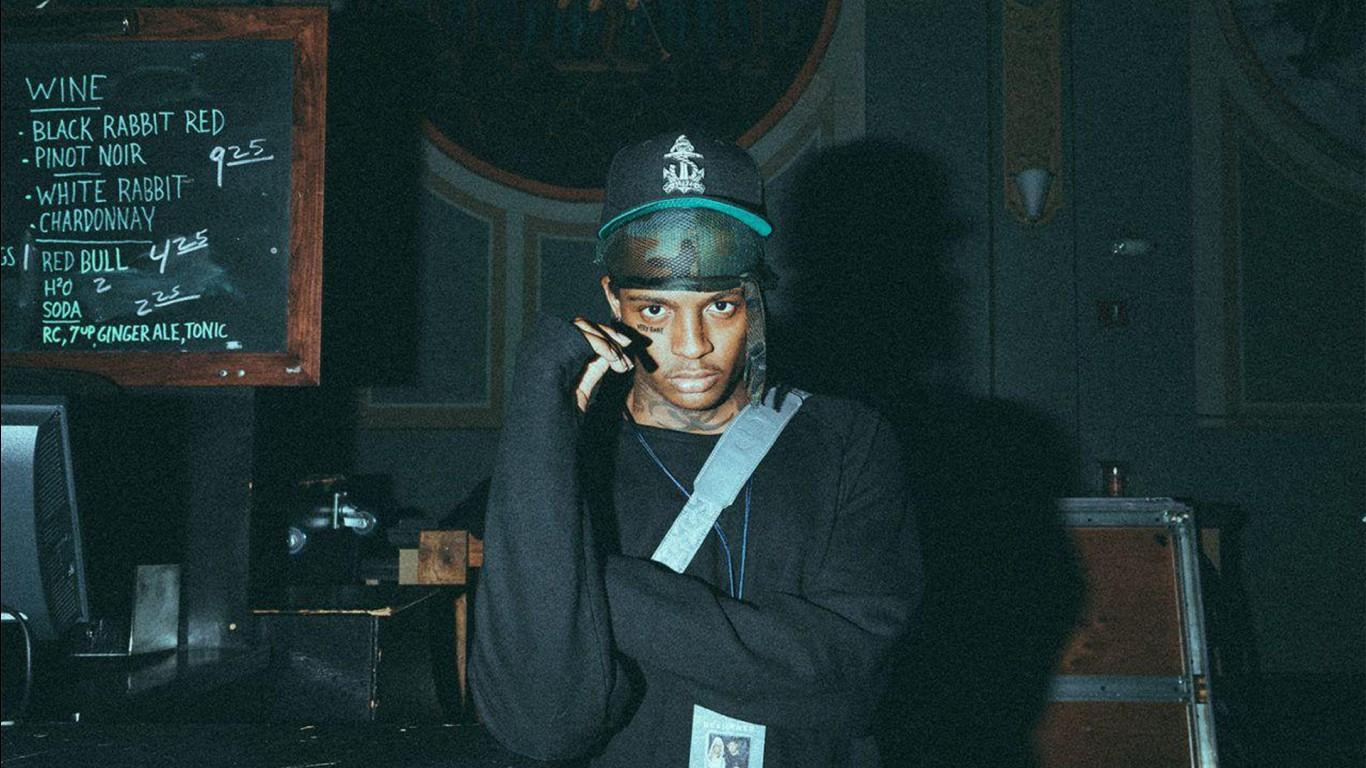 1366x768 Ski Mask The Slump God With Black Dress And Hat HD Ski Mask The Slump God Wallpaper