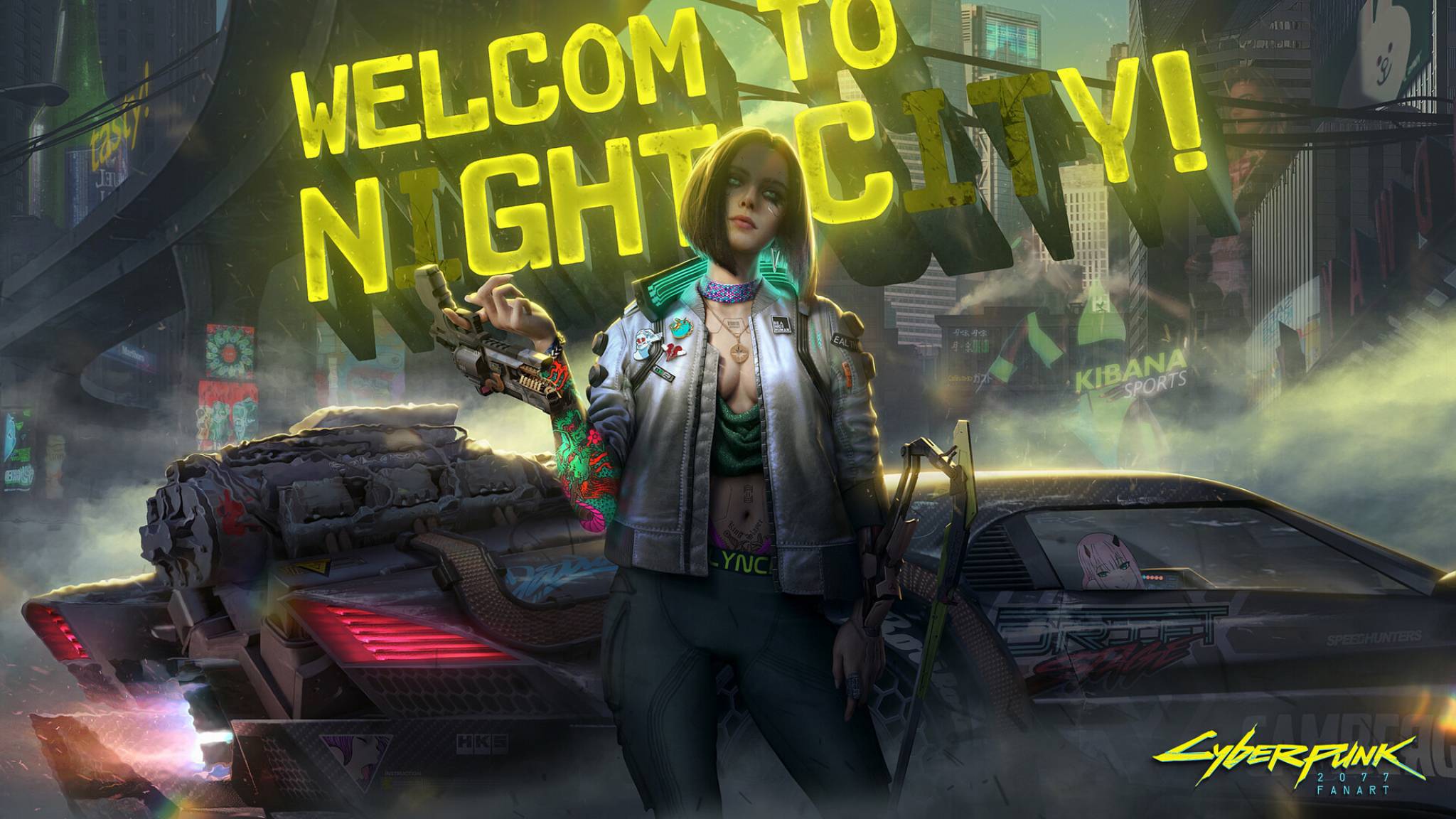 2048x1152 Neon Welcome To Night City Cyberpunk 2077 2048x1152 Resolution Wallpaper, HD Games 4K Wallpaper, Image, Photo and Background