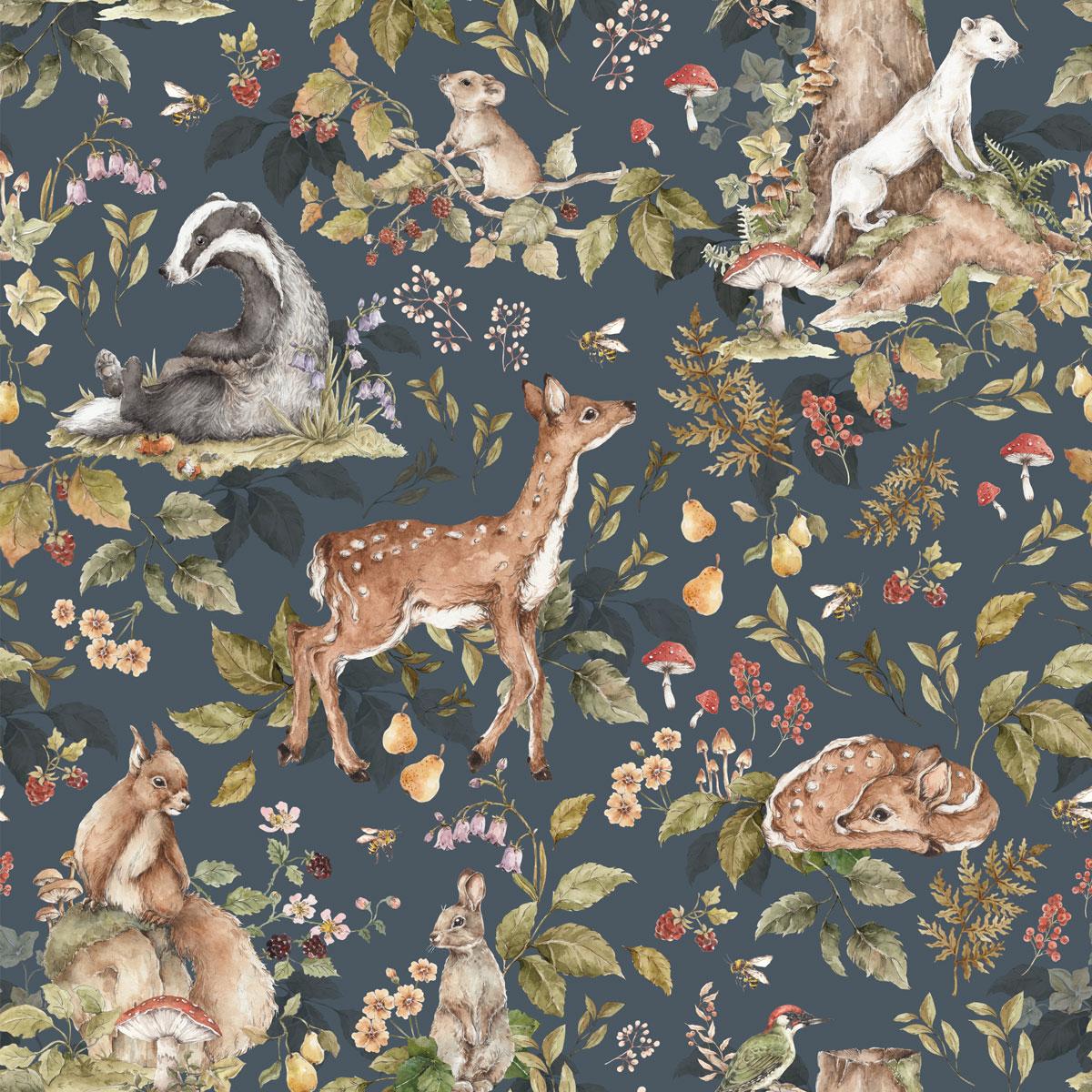 1200x1200 Cute Forest Animals Dark Wallpaper.com Wallstickers And Wallpaper Online Store