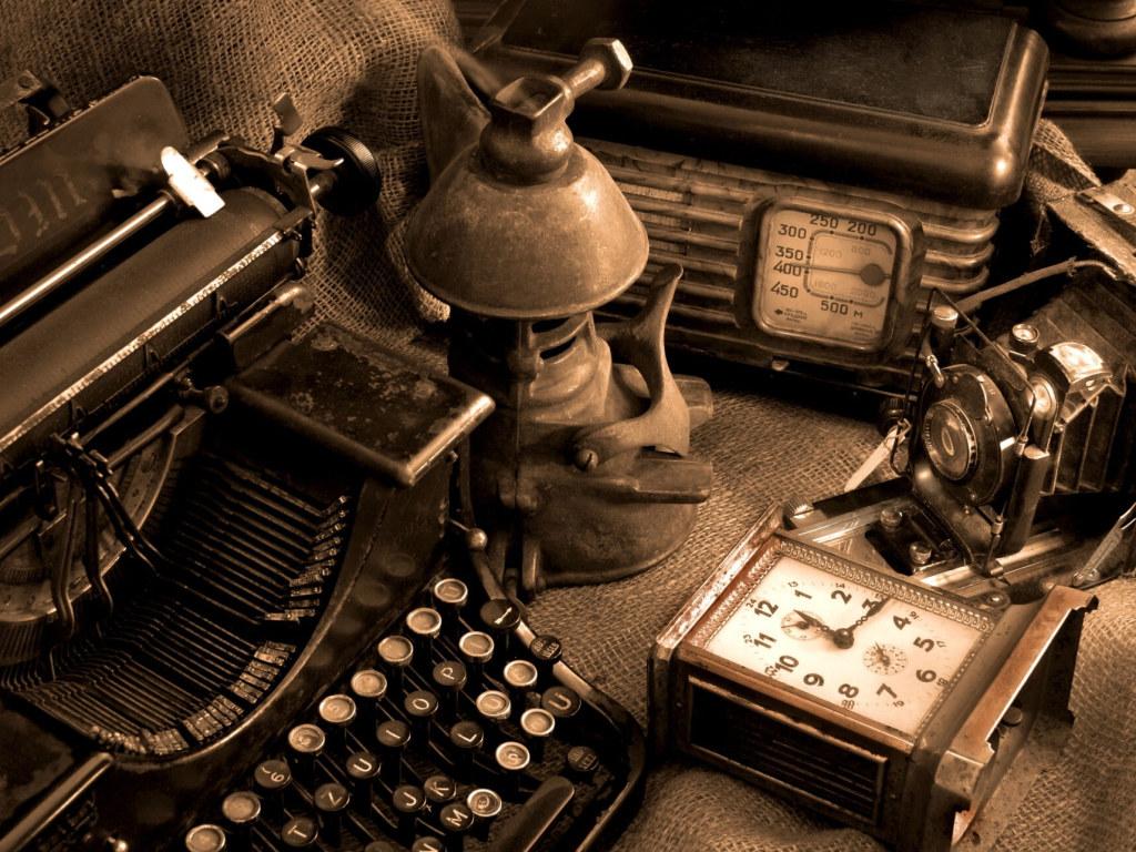 1024x768 Vintage, old, sepia, camera, typewriters, retro styled, antique wallpaper • Wallpaper For You HD Wallpaper For Desktop & Mobile