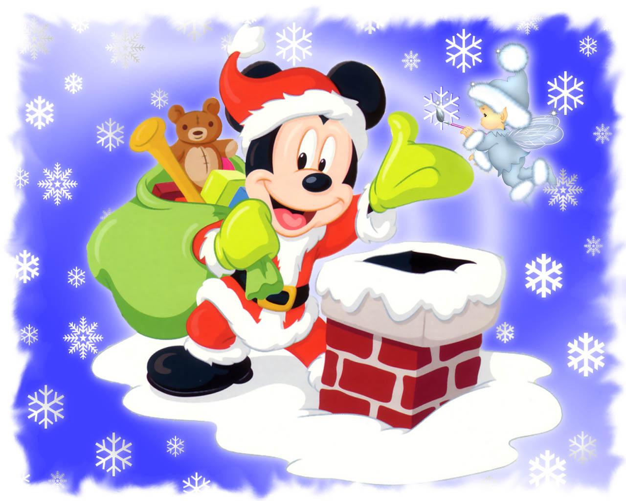 1280x1024 Mickey Mouse Santa wallpaper. Mickey Mouse Santa