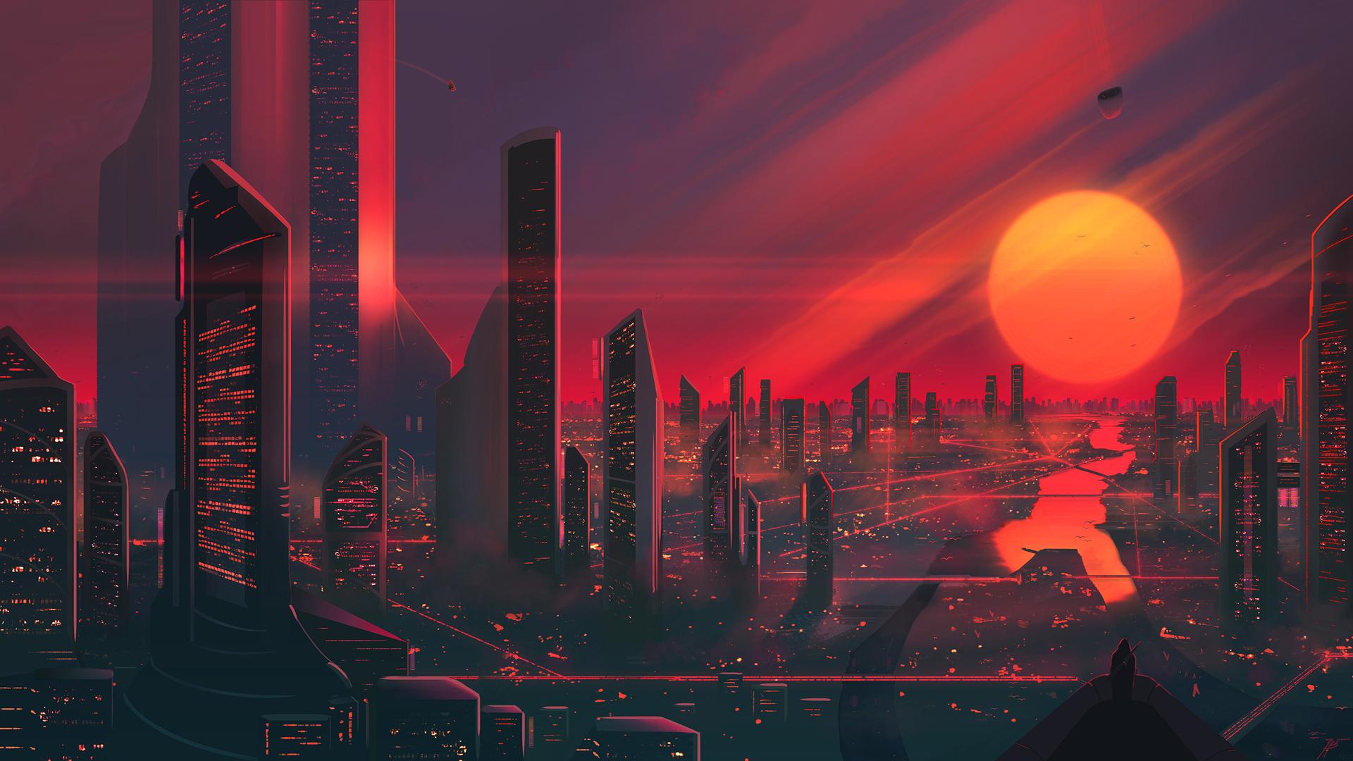1920x1080 City Of Bright Lights Laptop Full HD 1080P HD 4k Wallpaper, Image, Background, Photo and Picture
