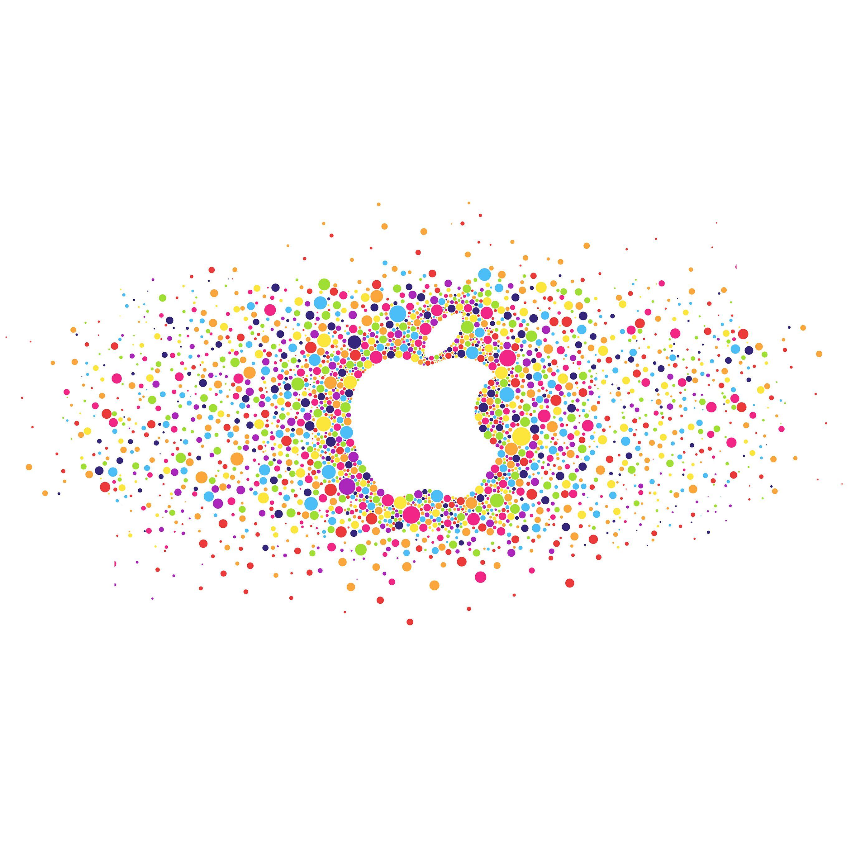 2732x2732 Logo Art Apple Rainbow Minimal