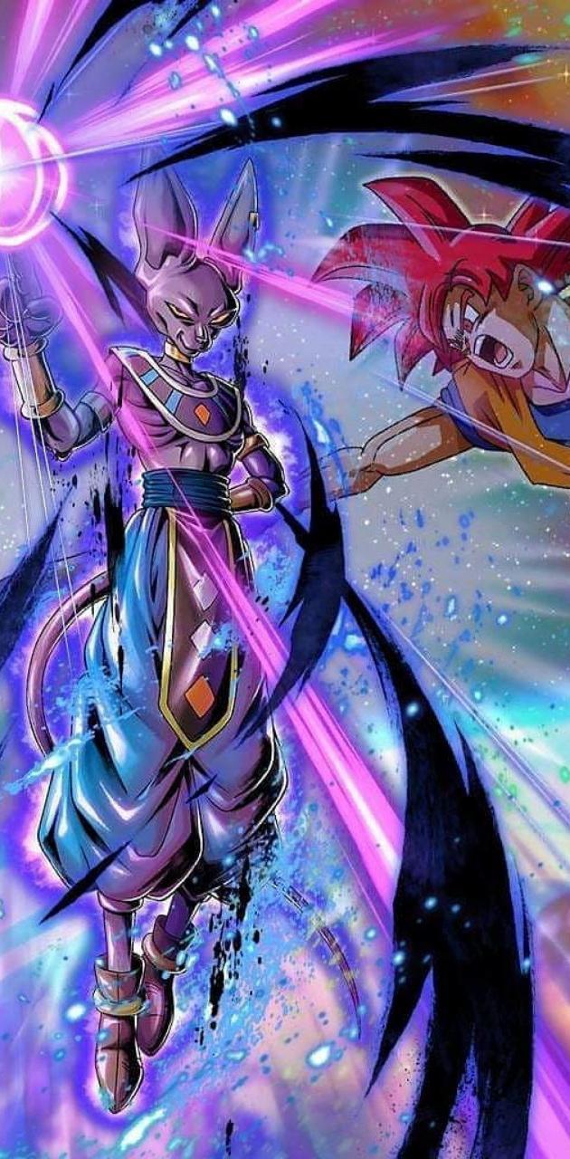 630x1280 Beerus vs Goku wallpaper