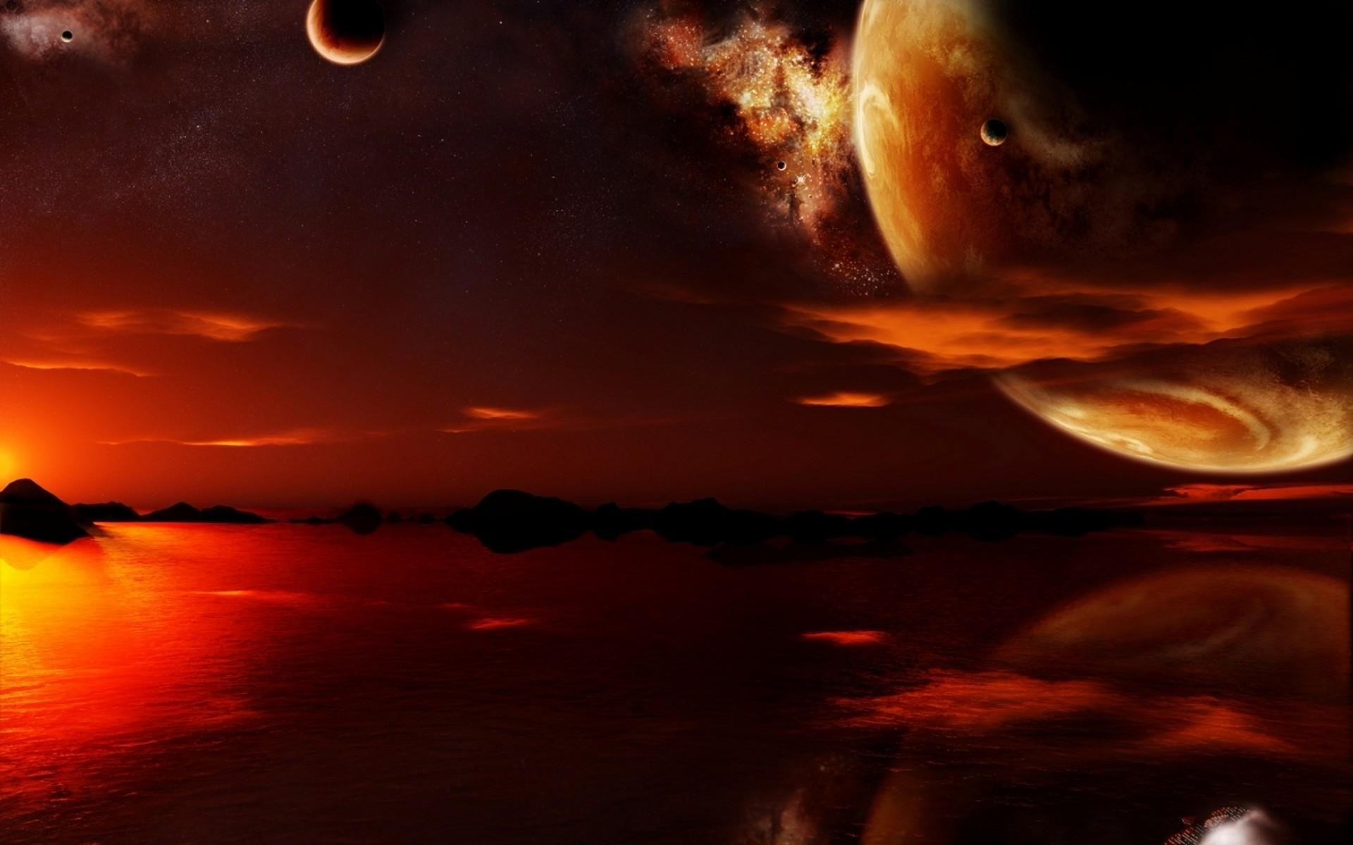 1920x1200 Red Moon Wallpaper HD