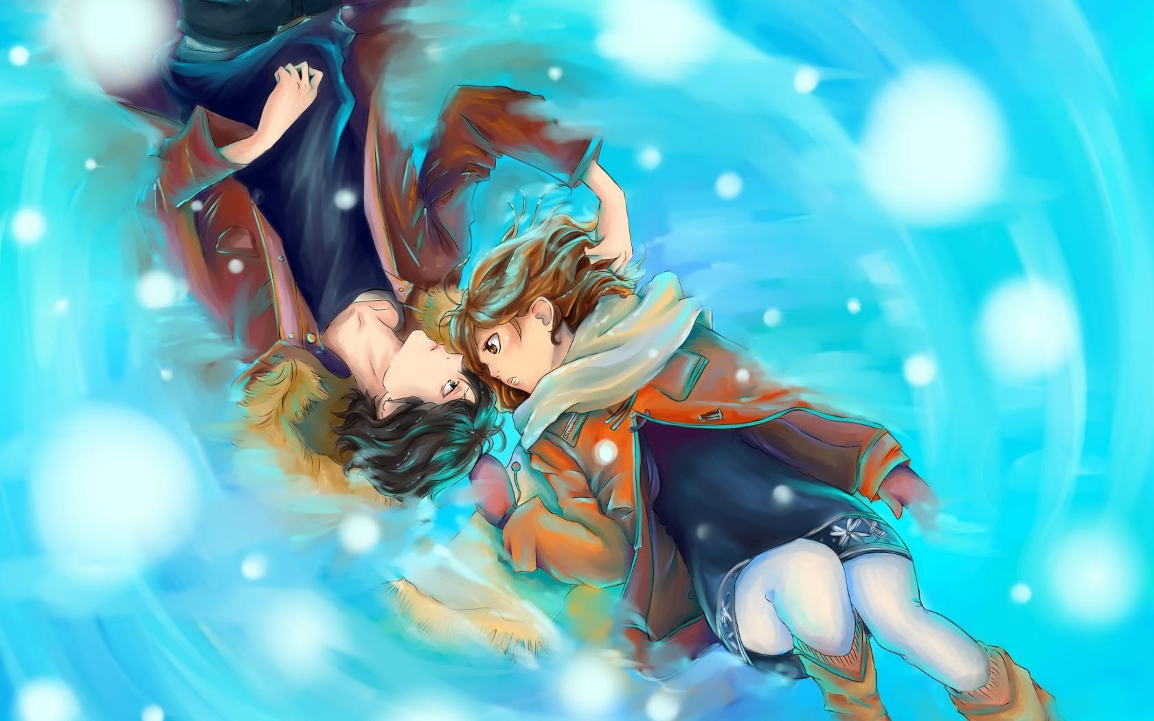 1680x1050 Captivating Art Anime Love Girl Boy Wallpaper Anime Haru Ride Fanart