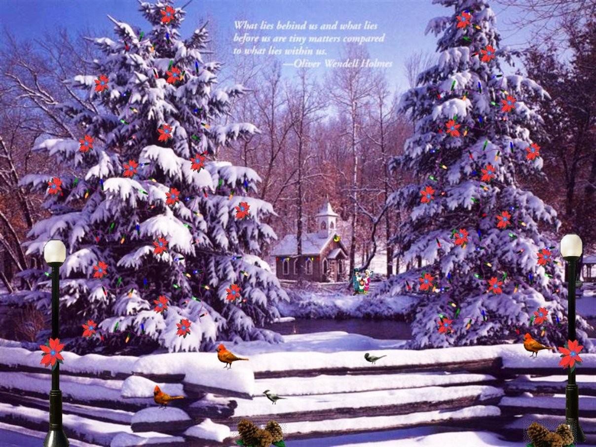 1208x906 Country Snowman Desktop Wallpaper