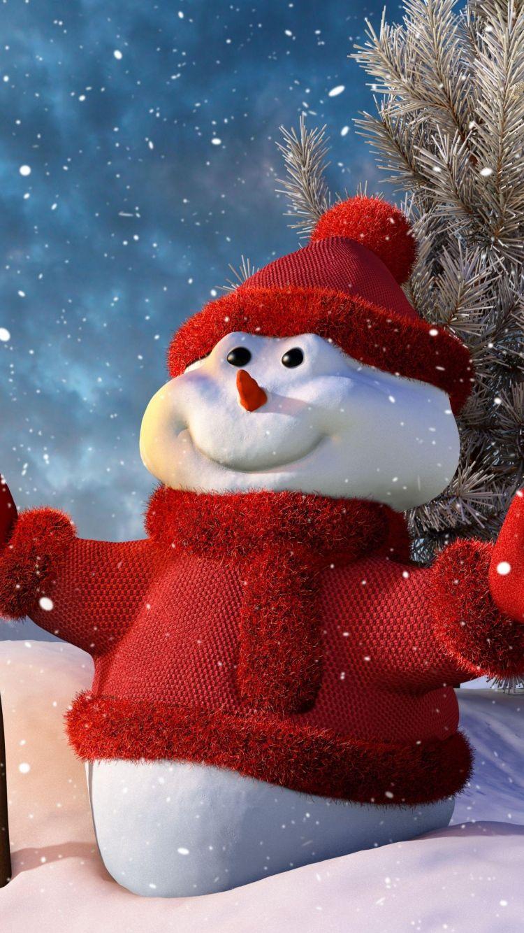 750x1334 Christmas Wallpaper Snowman