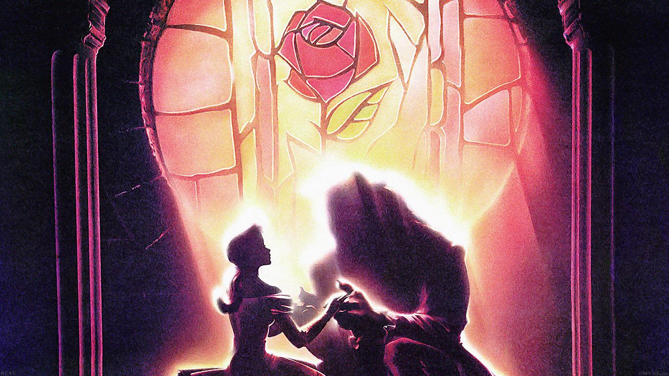1366x768 wallpaper for desktop, laptop. wallpaper beauty and the beast disney art illust