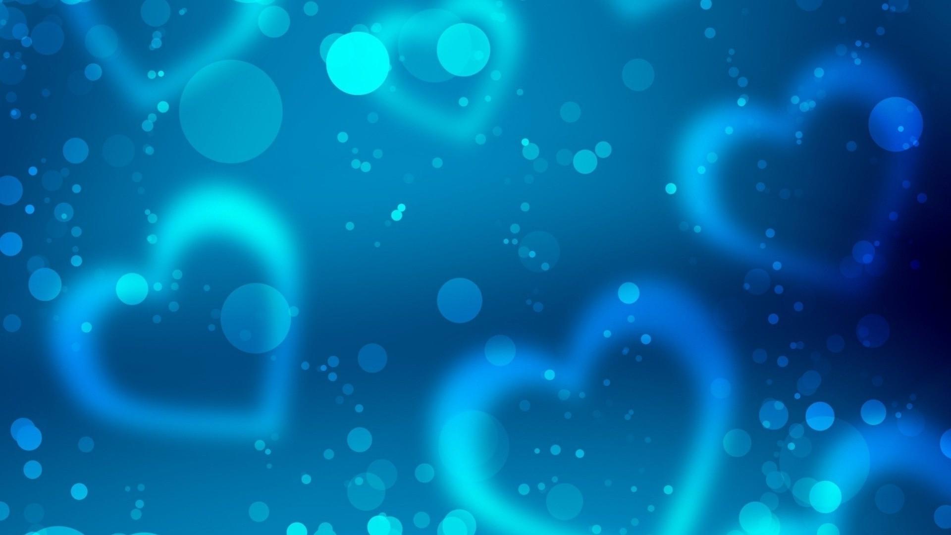 1920x1080 Abstract Blue Hearts Wallpaper HD / Desktop and Mobile Background