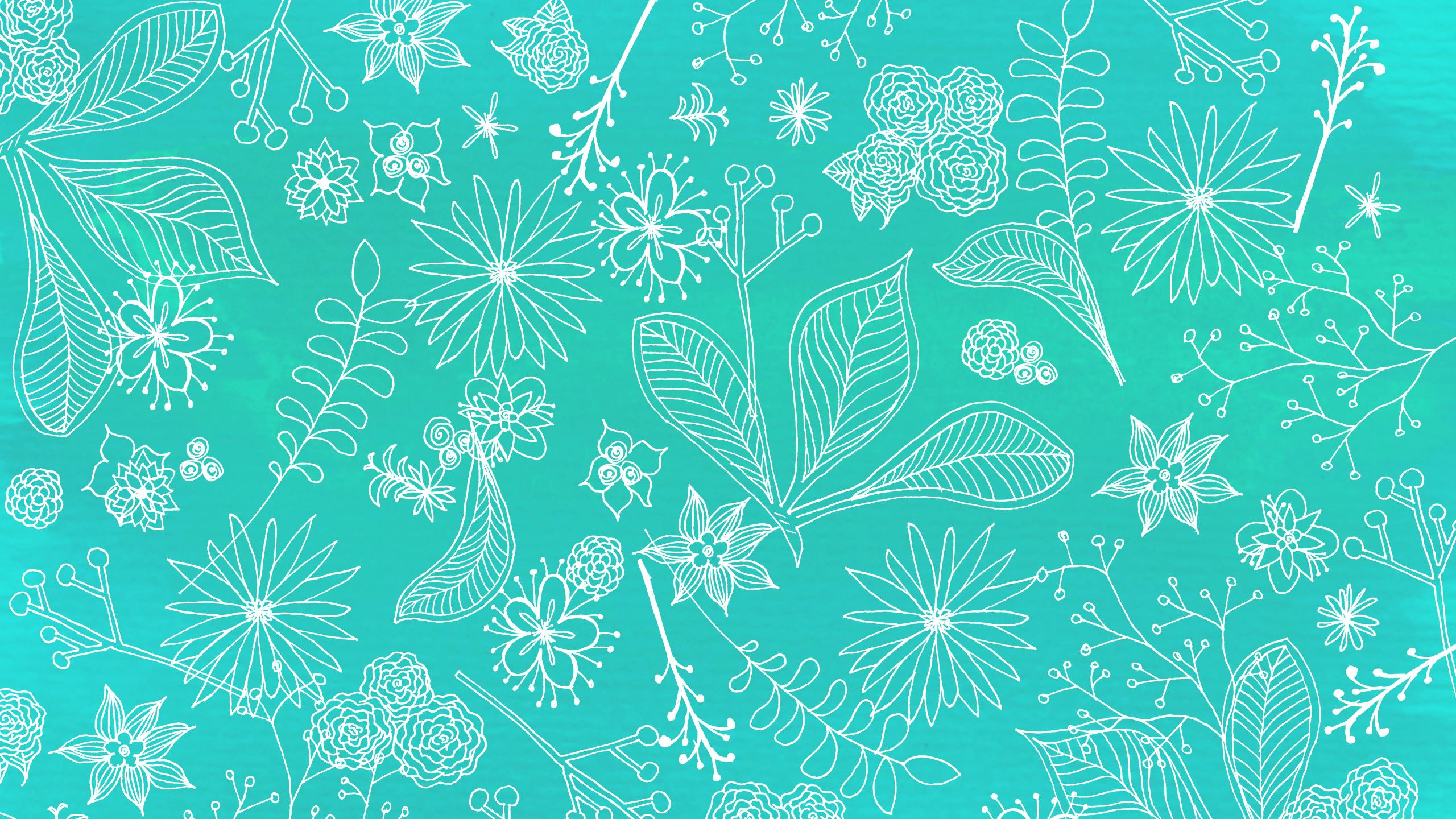 2560x1440 Free download Teal Floral Background [2560x1440] for your Desktop, Mobile & Tablet. Explore Cute Teal Wallpaper. Teal Blue Wallpaper, Teal iPhone Wallpaper, Black and Teal Wallpaper