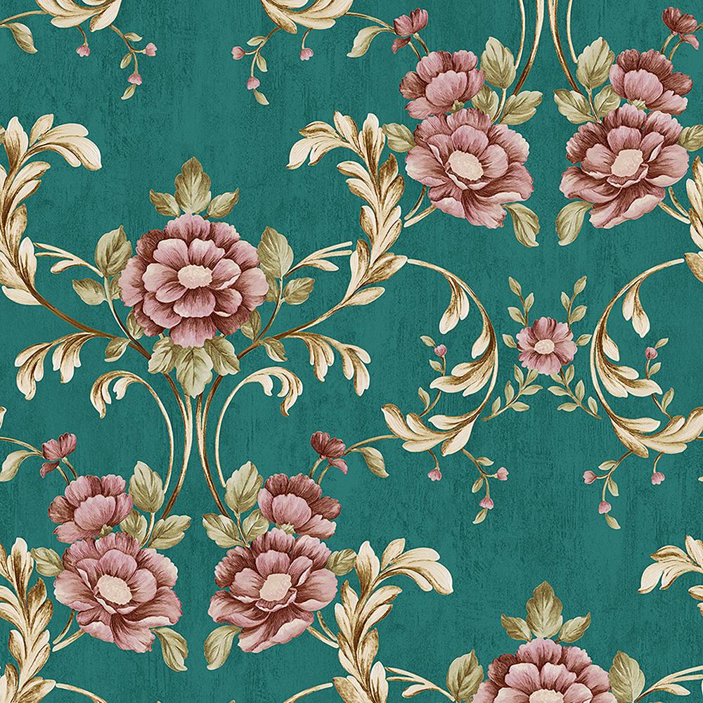 1000x1000 Floral Wallpaper. Vintage Green Floral Wallpaper