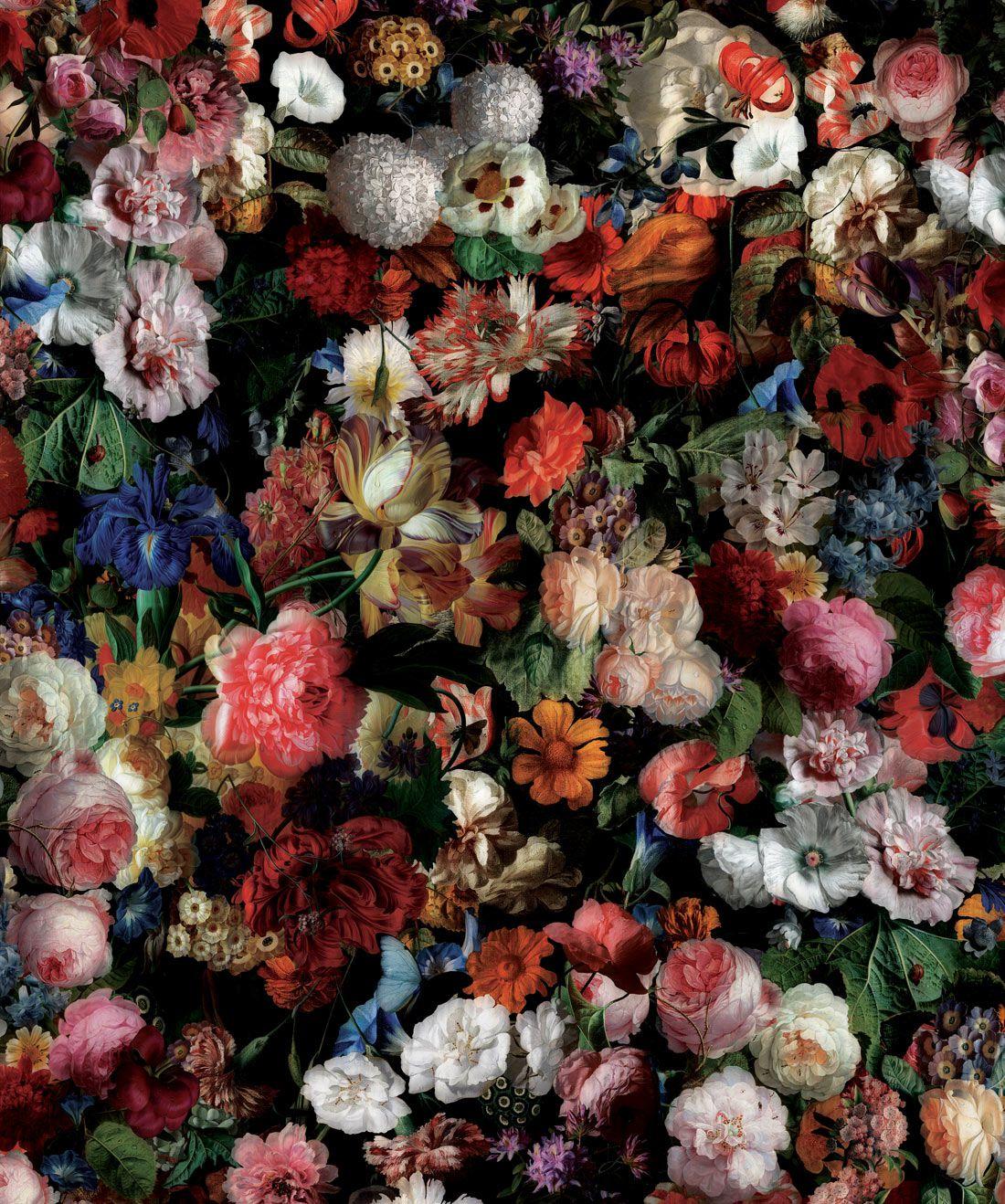 1100x1318 Flower Pool, Dark Moody Flower Wallpaper UK