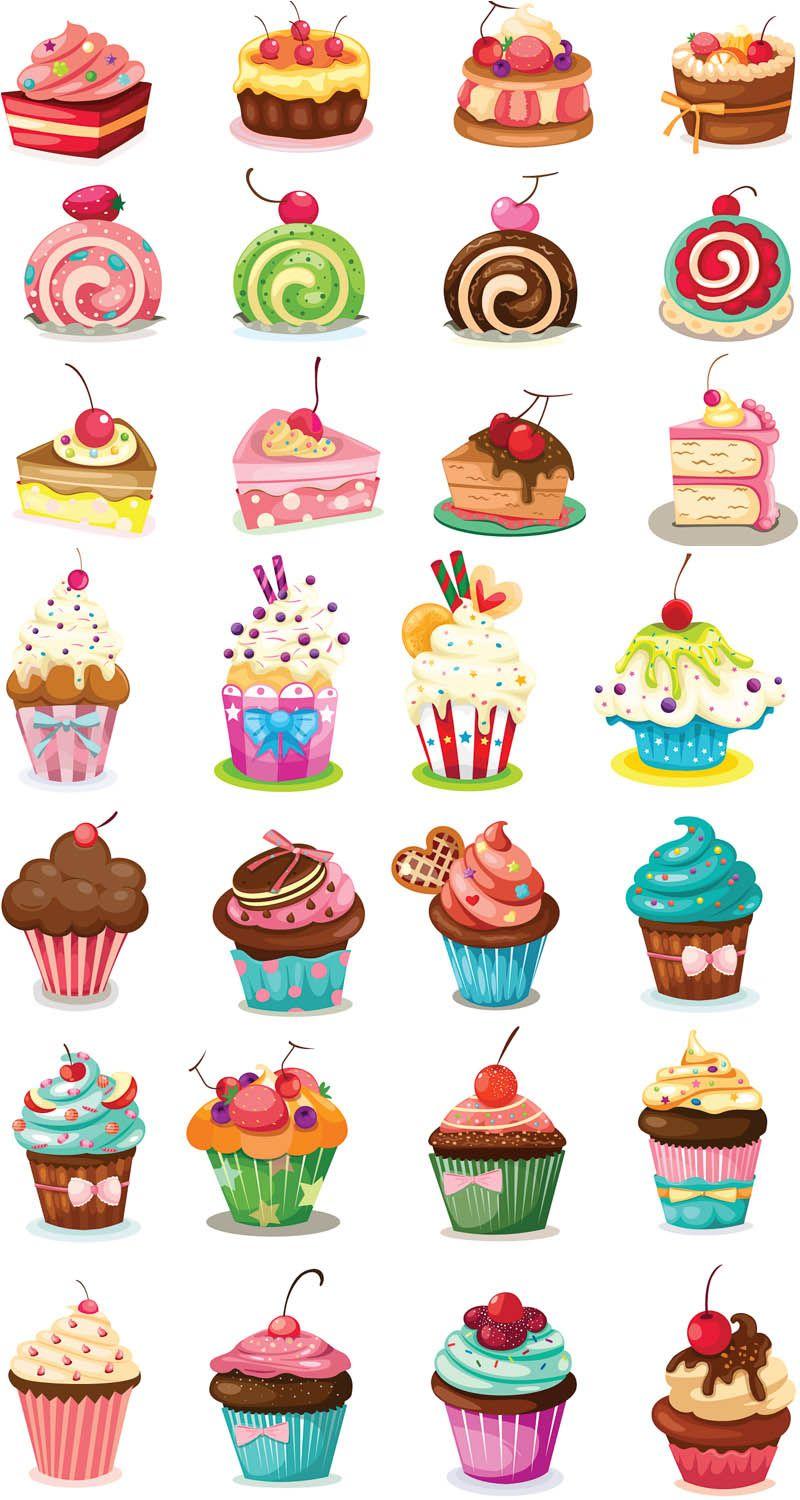 800x1500 Birthday Cakes Free. Cartoon Cupcakes, Cupcake Illustration, Cupcake Vector
