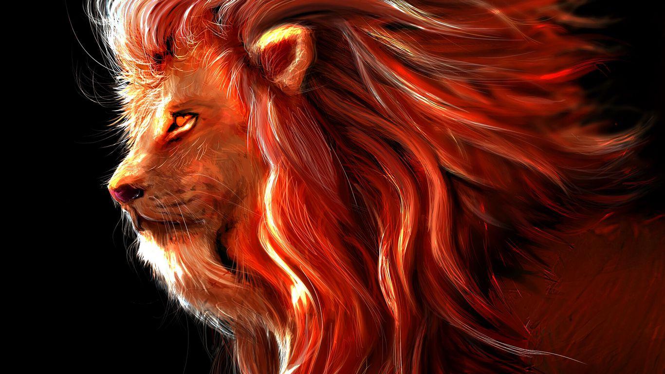 1366x768 Lion Wallpaper For Laptop, PC, and Desktop Love Art