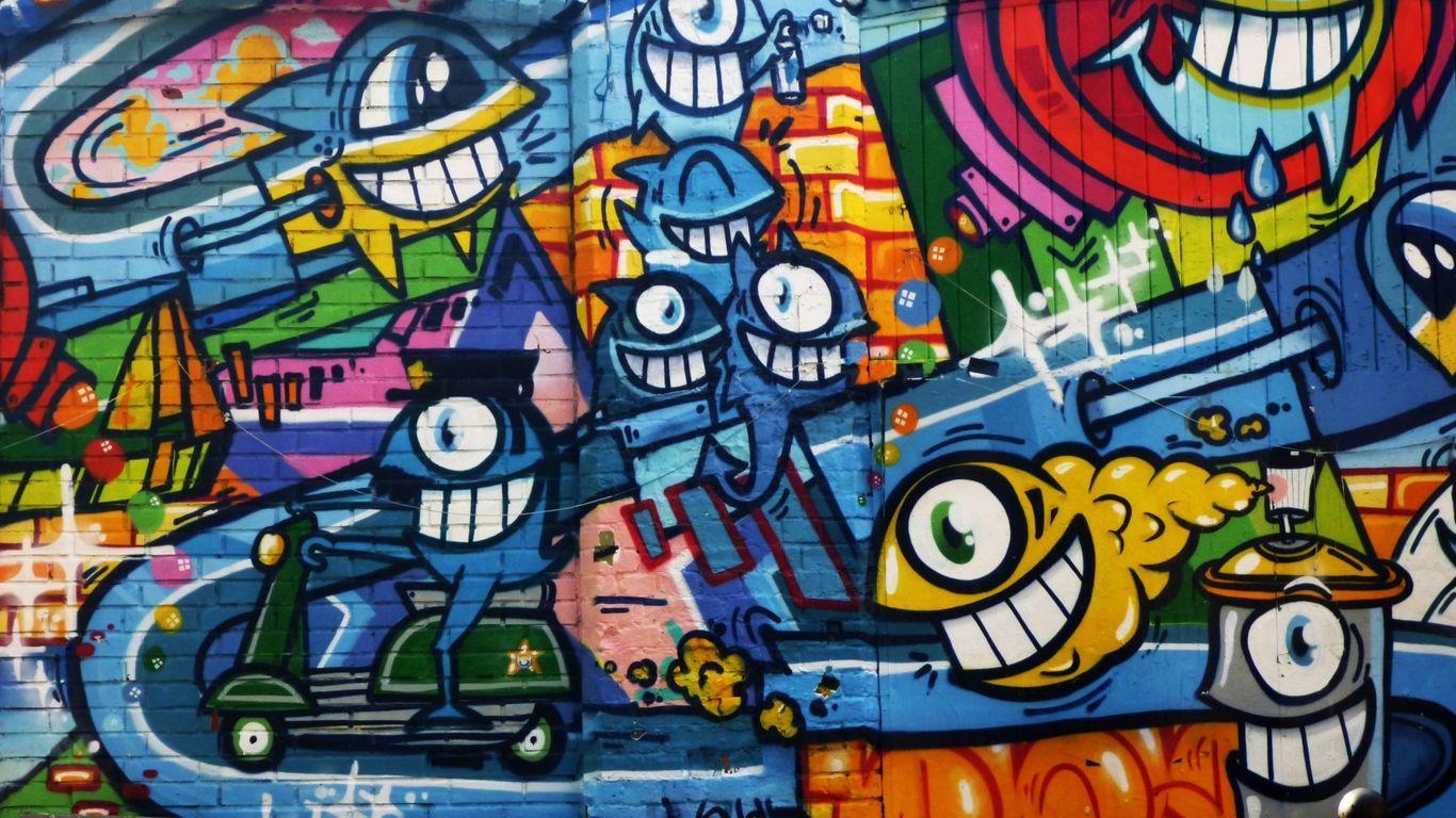 1366x768 Graffiti Laptop Wallpaper
