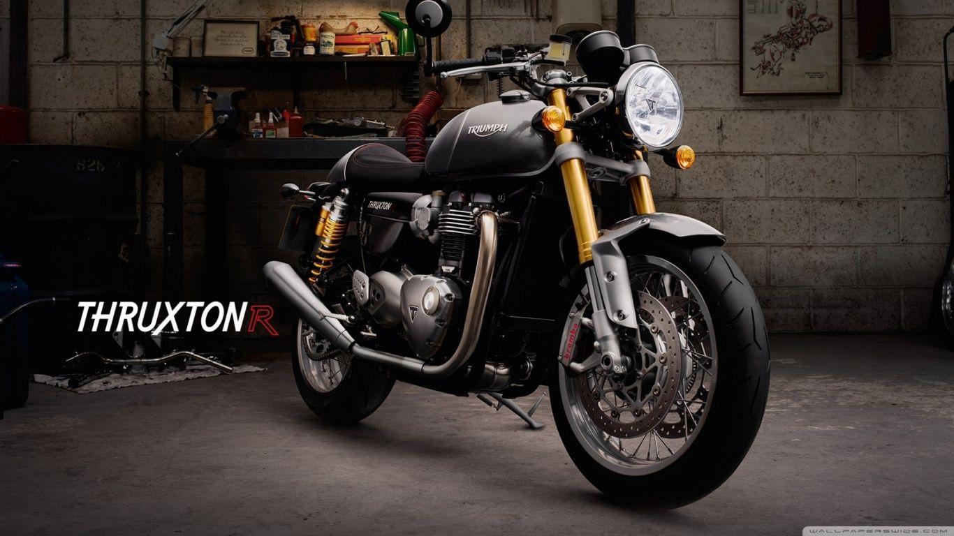 1366x768 Triumph Thruxton R HD desktop wallpaper : Widescreen : High. Triumph thruxton, Triumph motorcycles, Triumph bonneville