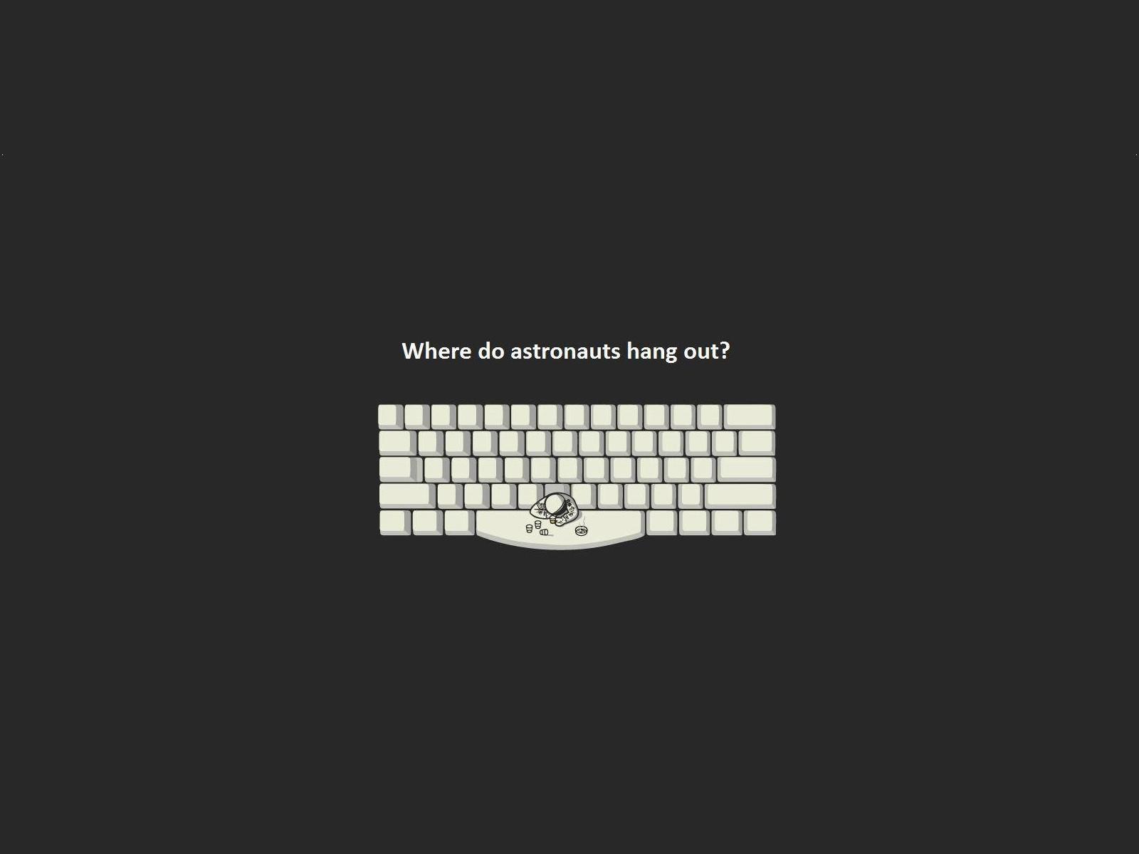 1600x1200 outer, Space, Minimalistic, Dark, White, Keyboards, Bar, Funny, Astronauts, Space Wallpaper HD / Desktop and Mobile Background
