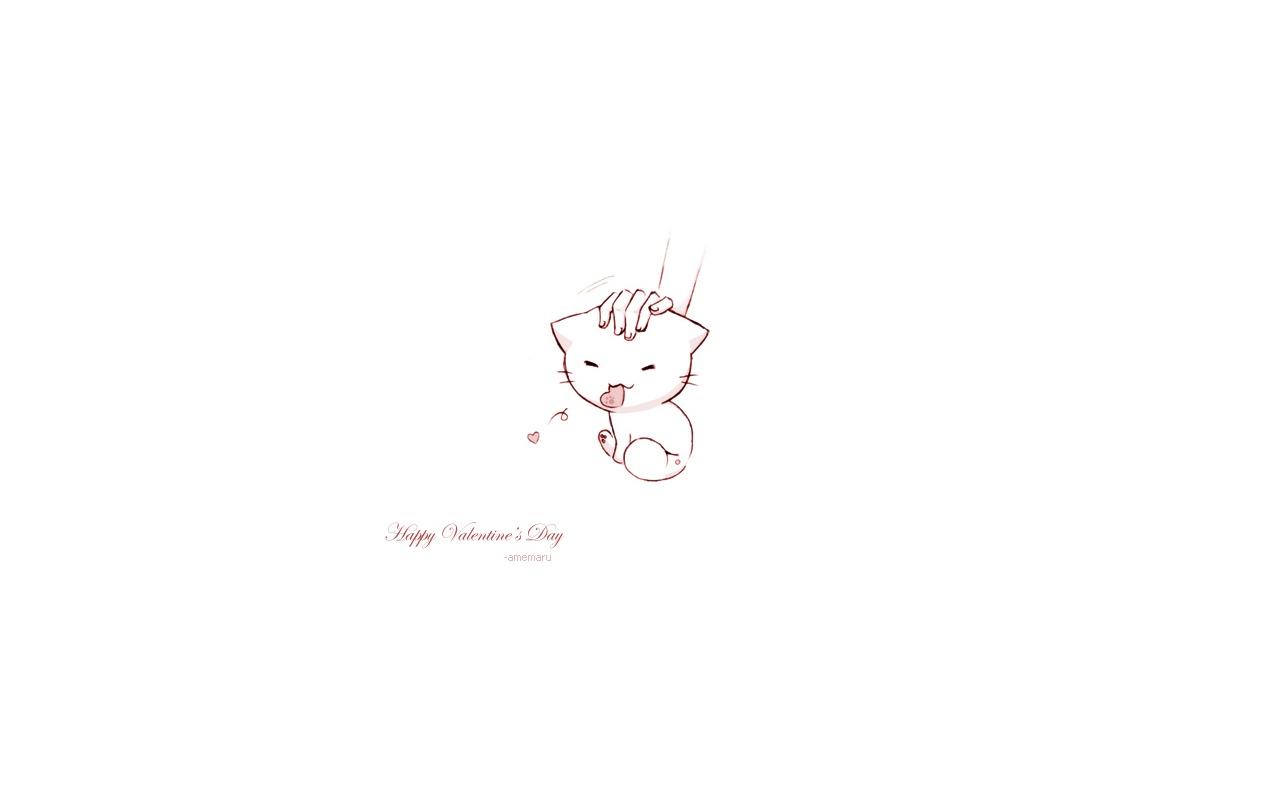 1280x804 Valentine's little cat wallpaper. Valentine's little cat