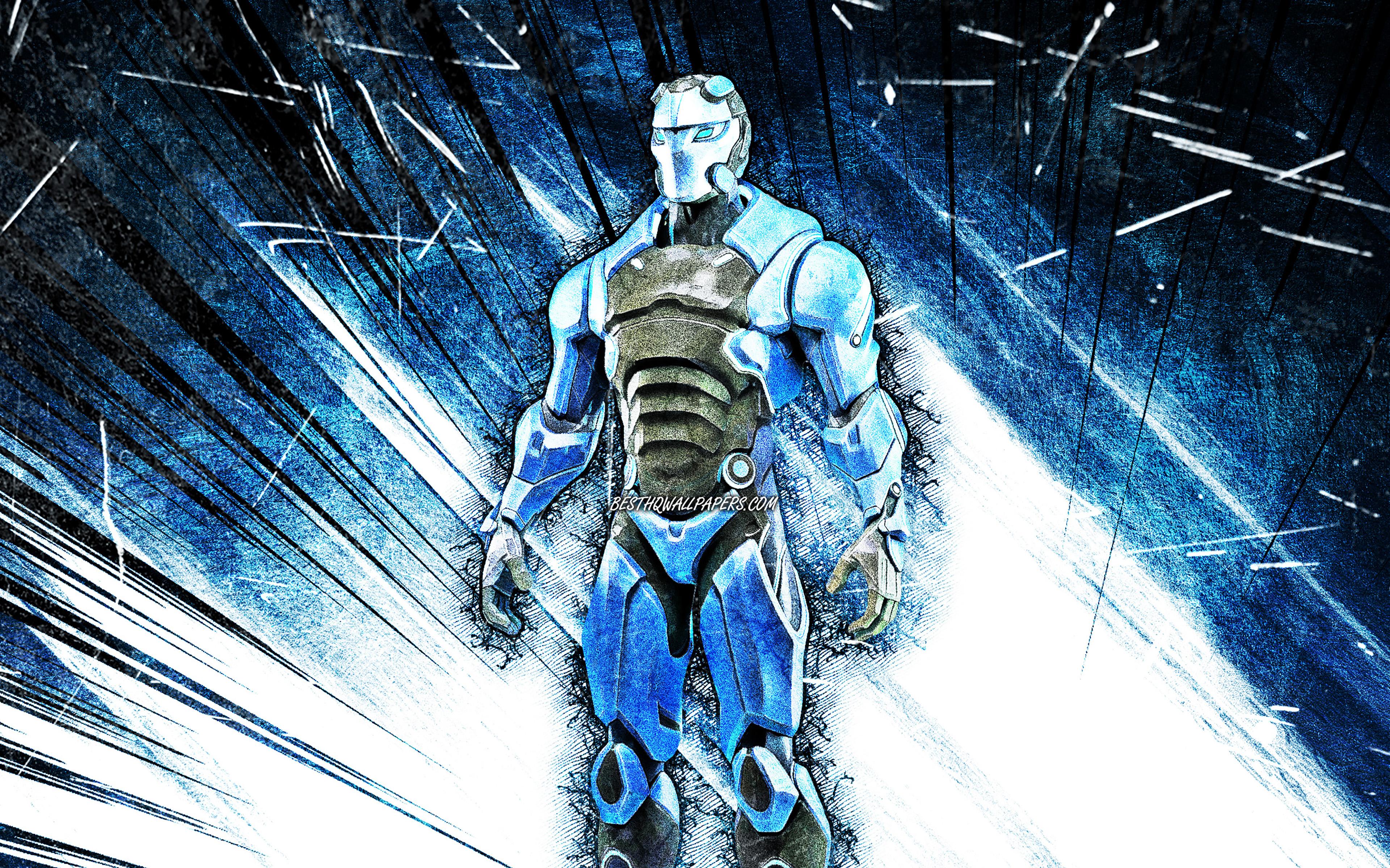3840x2400 Download wallpaper 4k, Carbide Skin, grunge art, Fortnite Battle Royale, blue abstract rays, Fortnite characters, Carbide, Fortnite, Carbide Fortnite for desktop with resolution 3840x2400. High Quality HD picture wallpaper