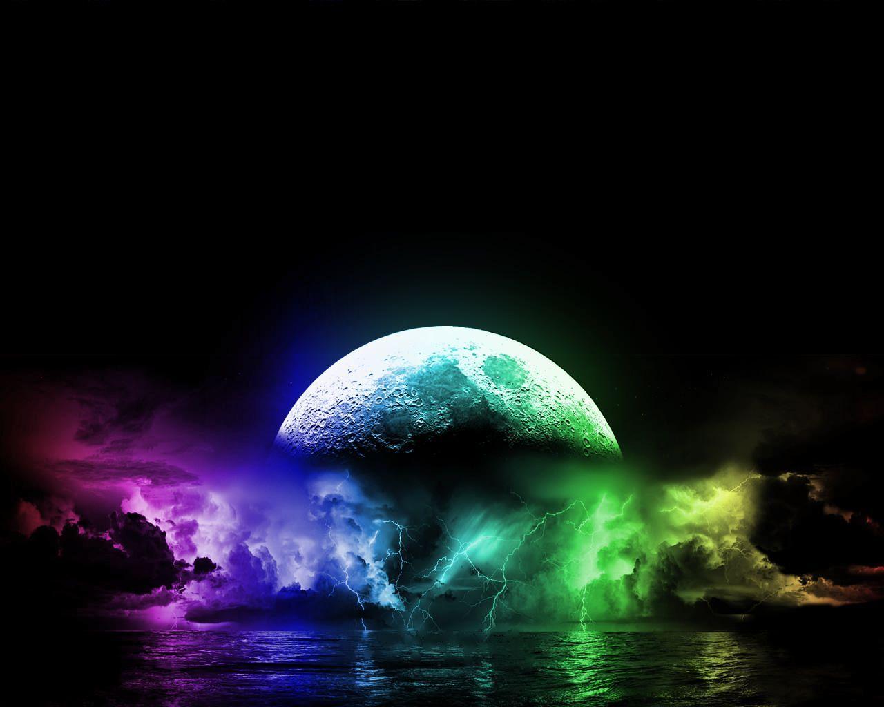 1280x1024 Moon Colorful Wallpaper, HD Moon Colorful Background