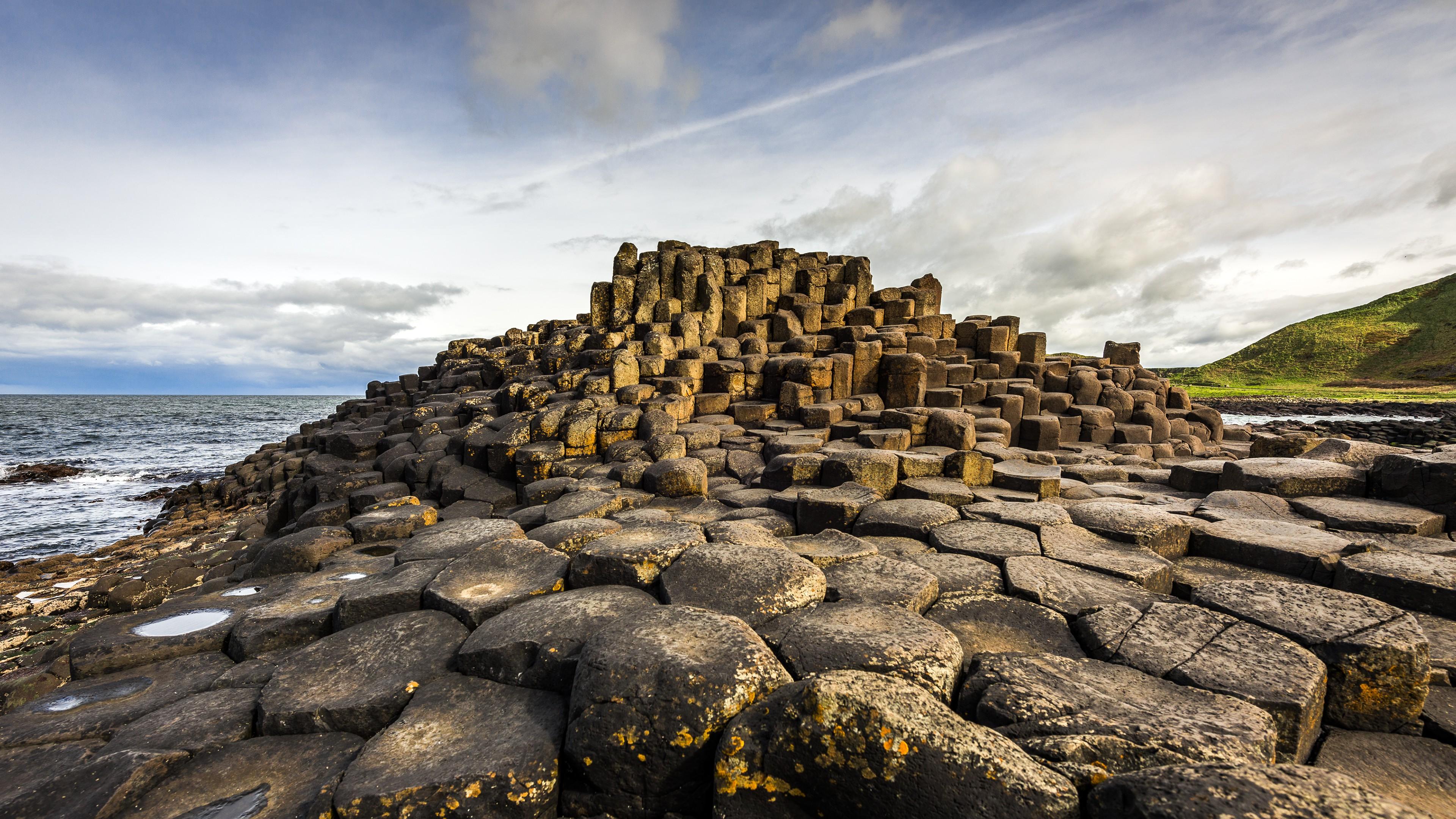 3840x2160 landscape, Ireland, Rock Formation, Giant's Causeway, Nature, Coast Wallpaper HD / Desktop and Mobile Background