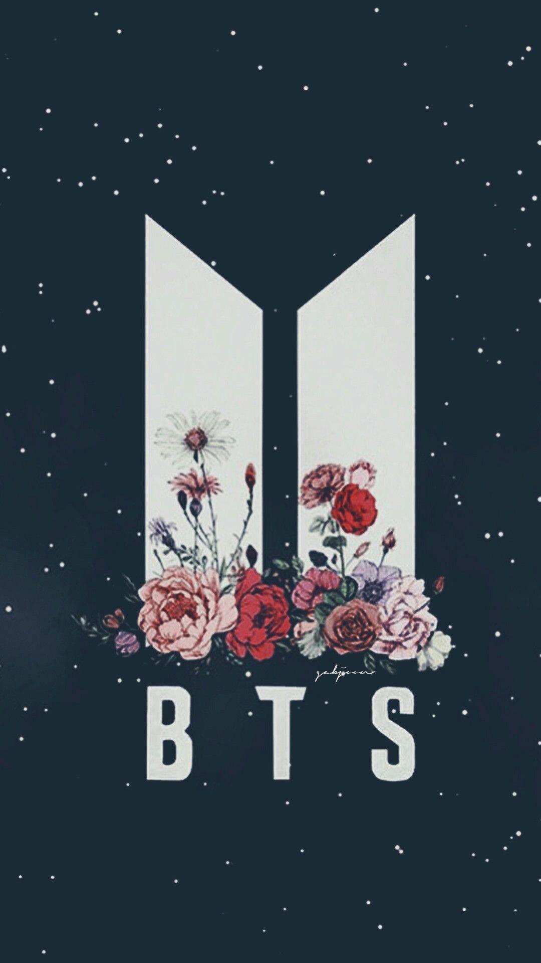 1080x1920 Bts Logo Wallpaper Logo With Flowers