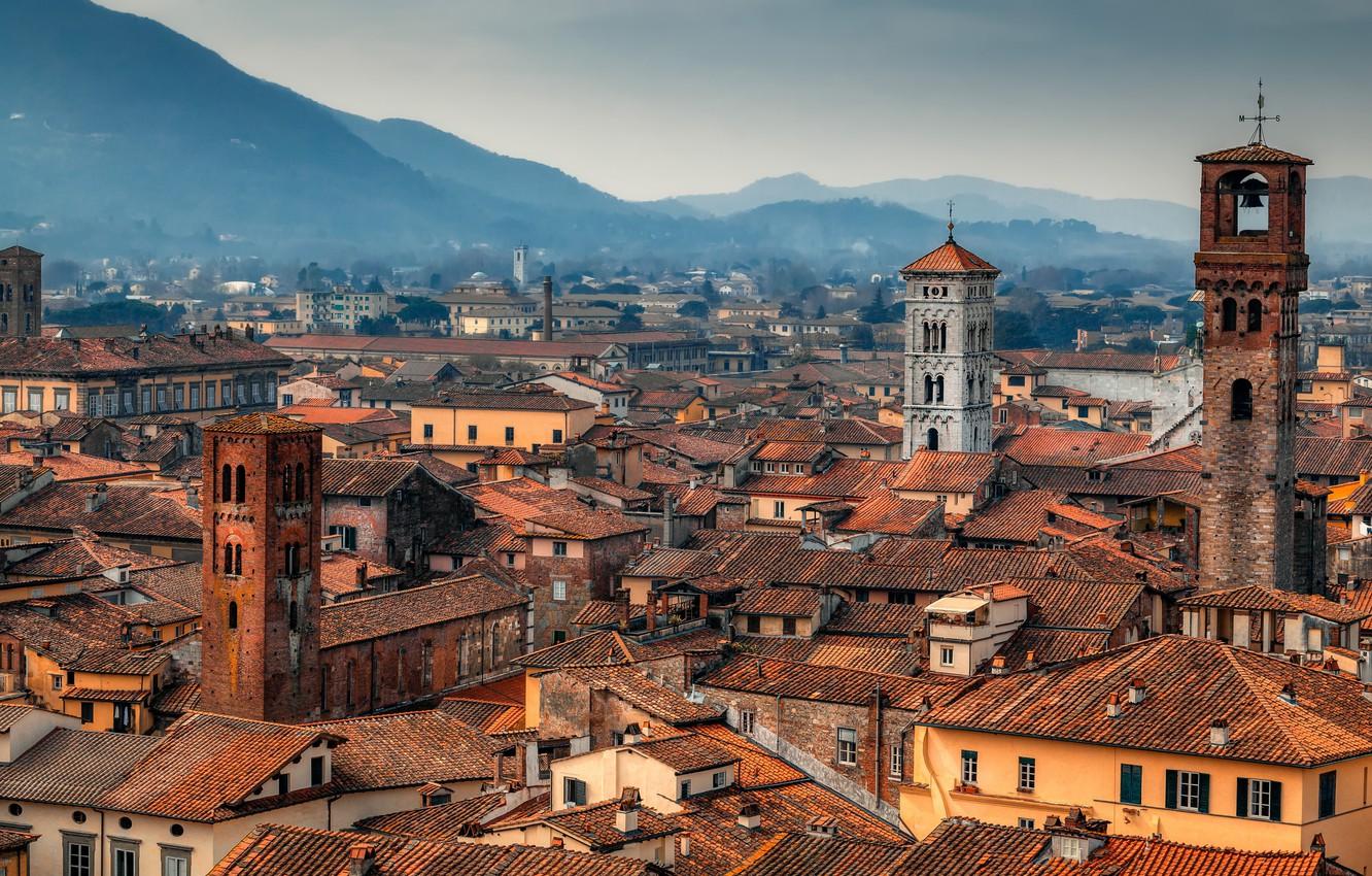 1332x850 Wallpaper building, home, roof, Italy, tower, Italy, Tuscany, the bell tower, Tuscany, Lucca, Lucca, Александр Безмолитвенный image for desktop, section город